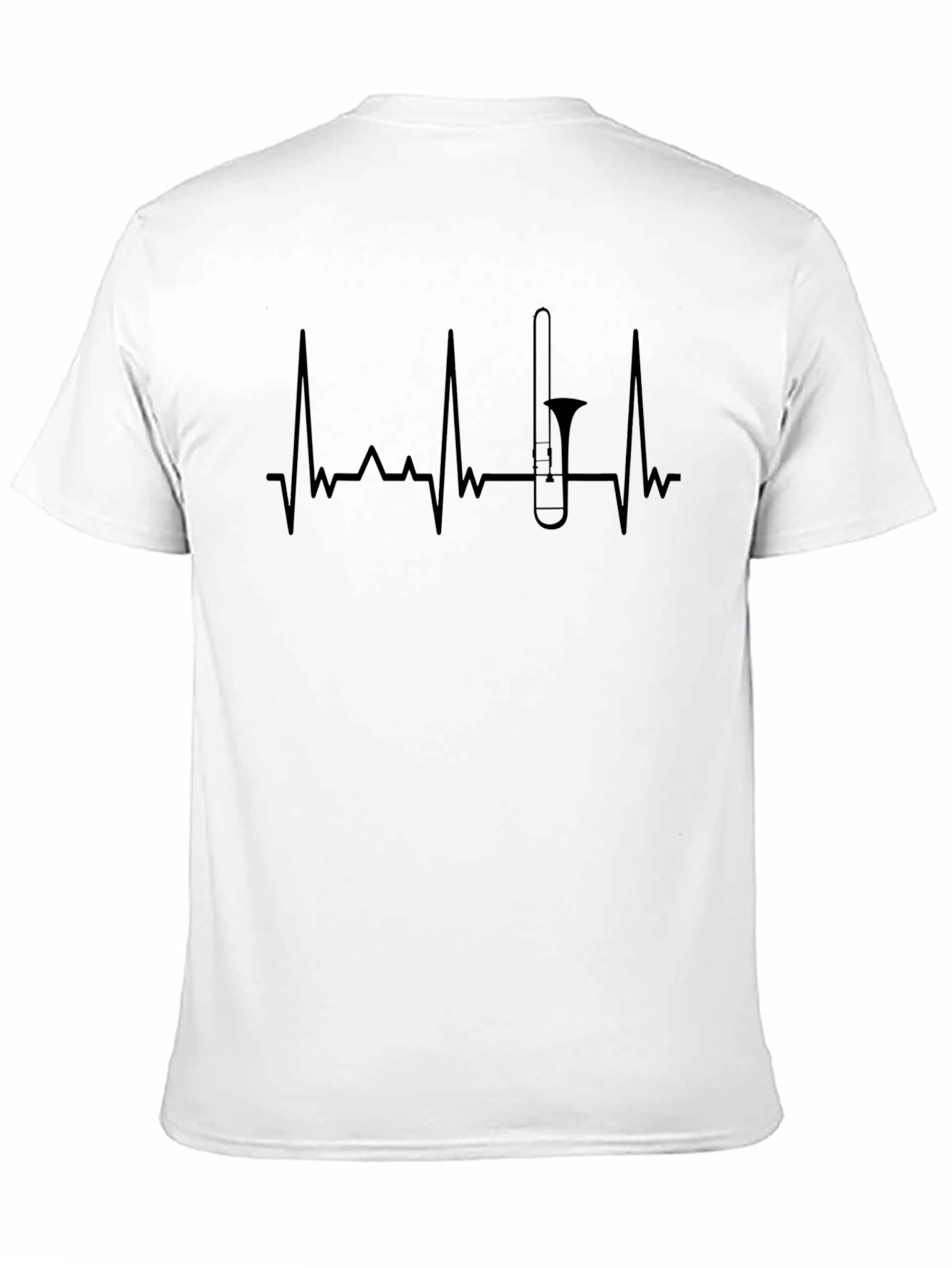 Trombone Heartbeat Graphic Tee - Musicians Black T-Shirt