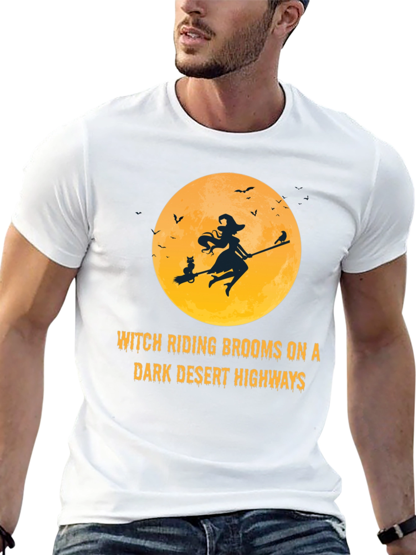 Witch Riding Brooms T-Shirt: Halloween Graphic Tee