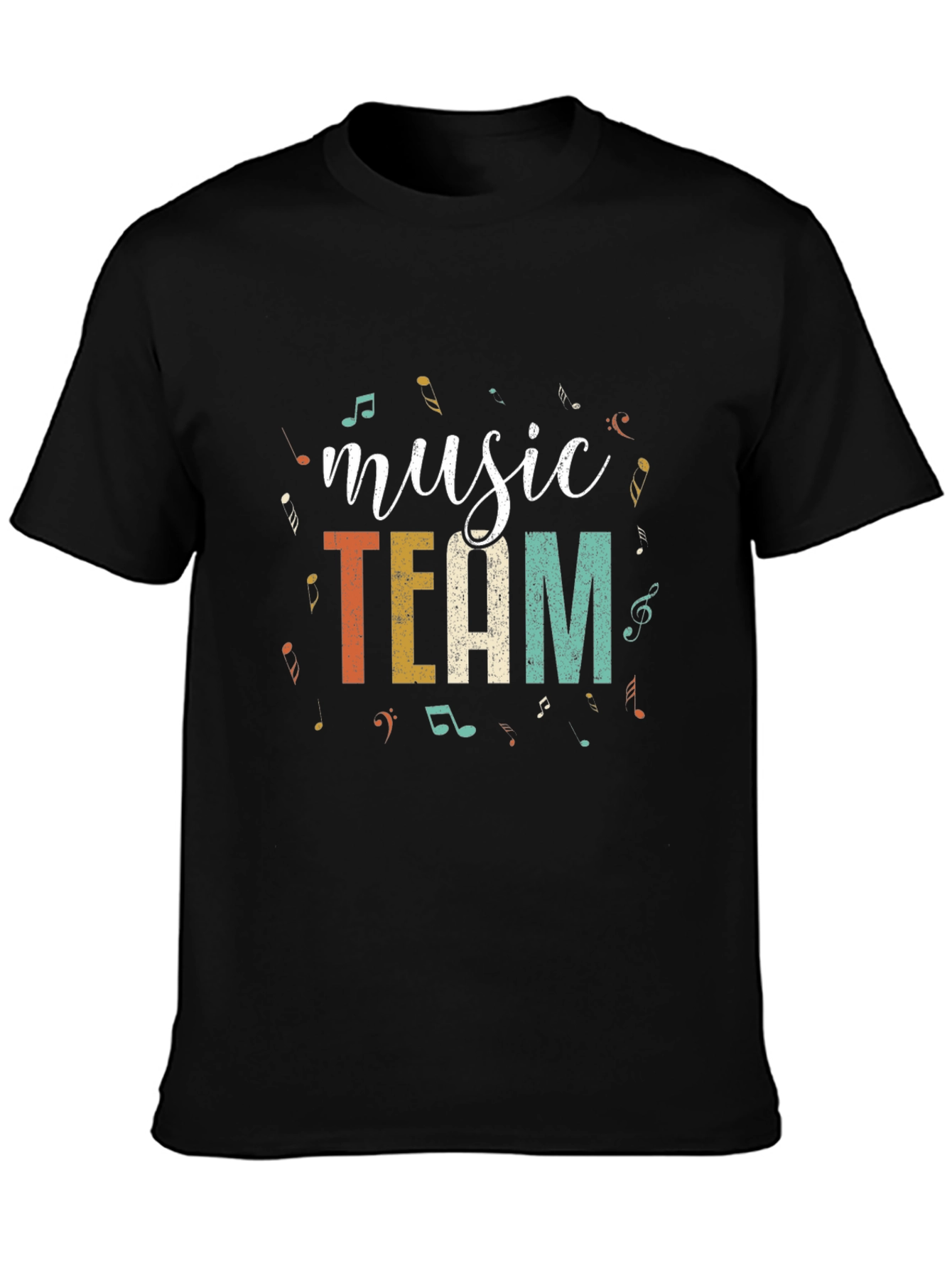 Music Team T-Shirt - Black Cotton Blend Tee
