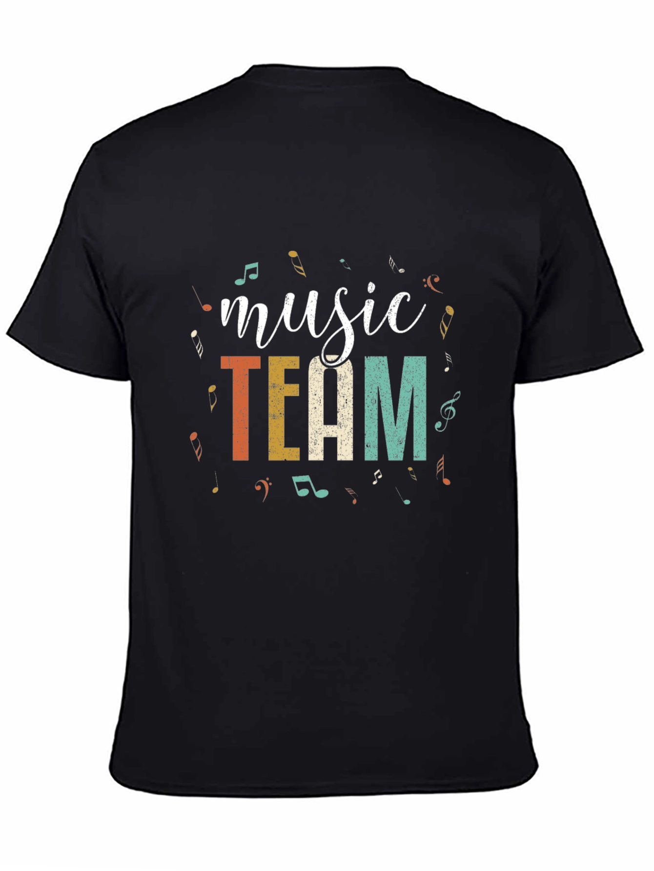 Music Team T-Shirt - Black Cotton Blend Tee