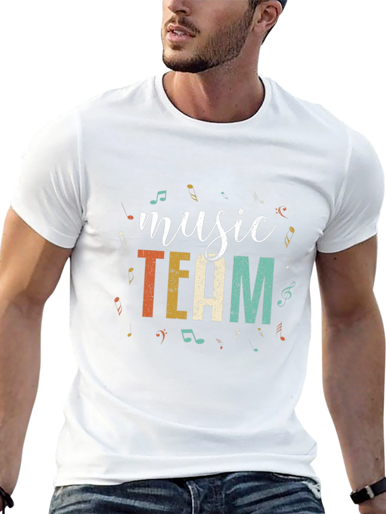 Music Team T-Shirt - Black Cotton Blend Tee