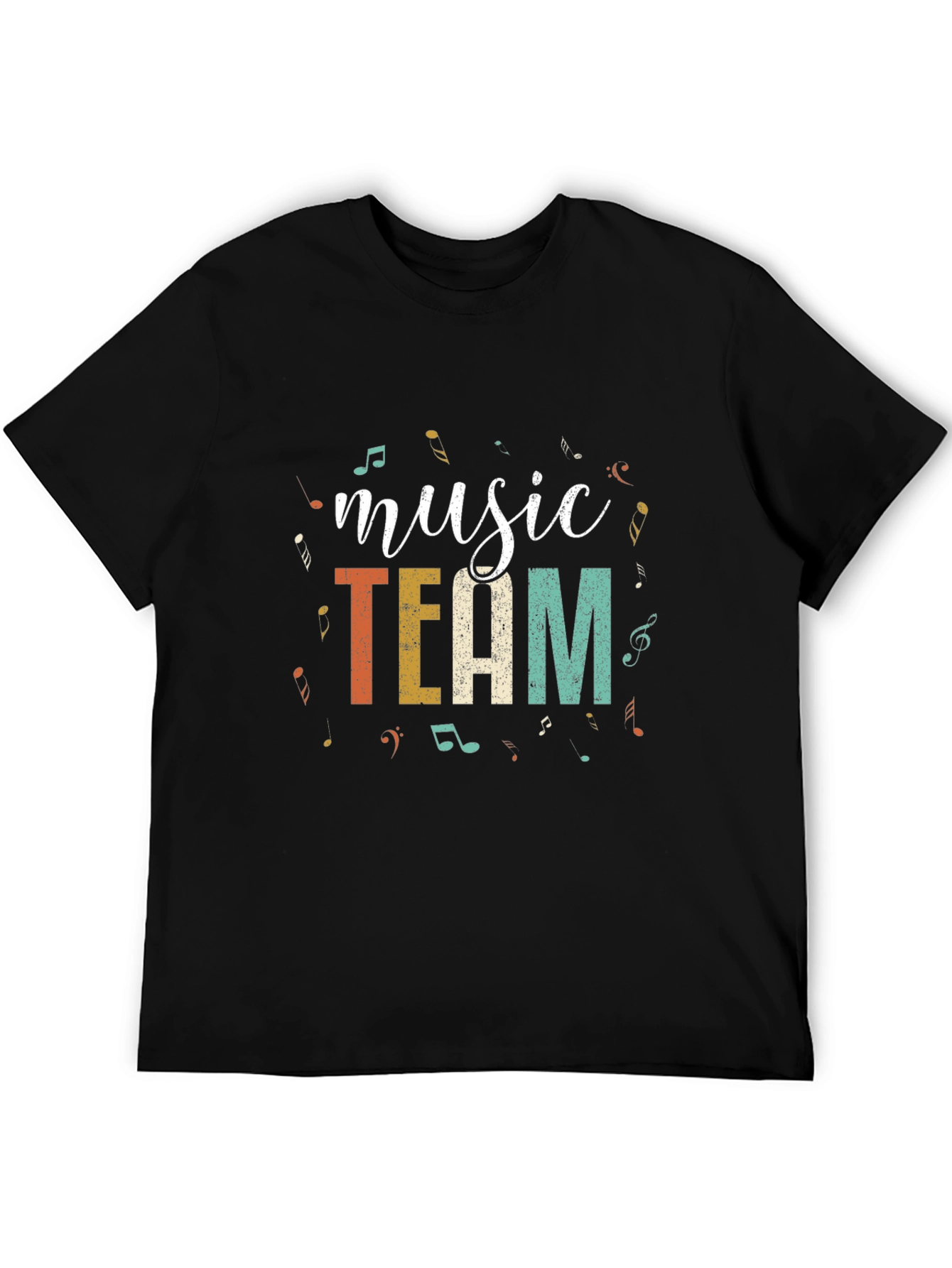 Music Team T-Shirt - Black Cotton Blend Tee