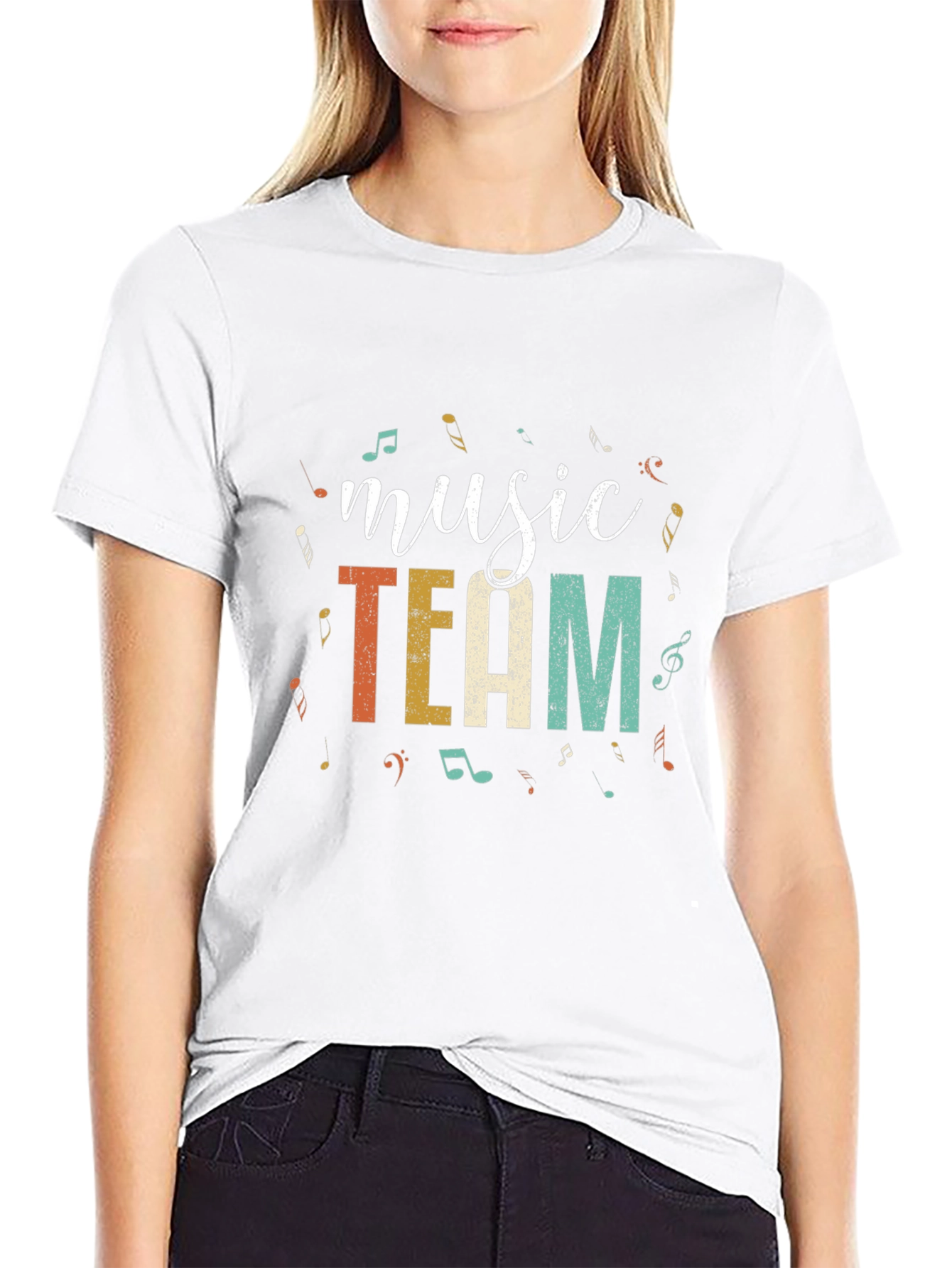 Music Team T-Shirt - Black Cotton Blend Tee