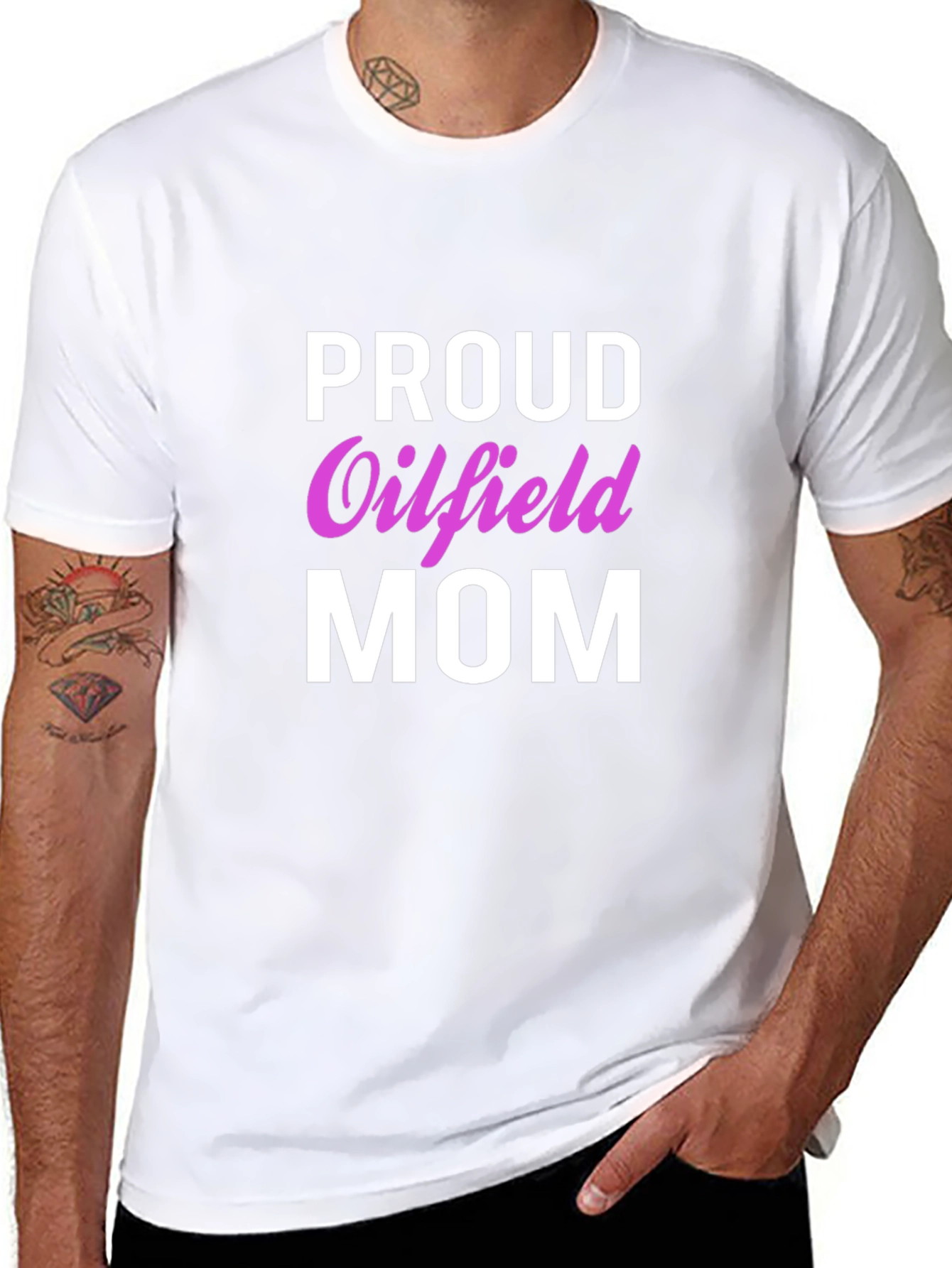 Proud Oilfield Mom T-Shirt - Black Crew Neck