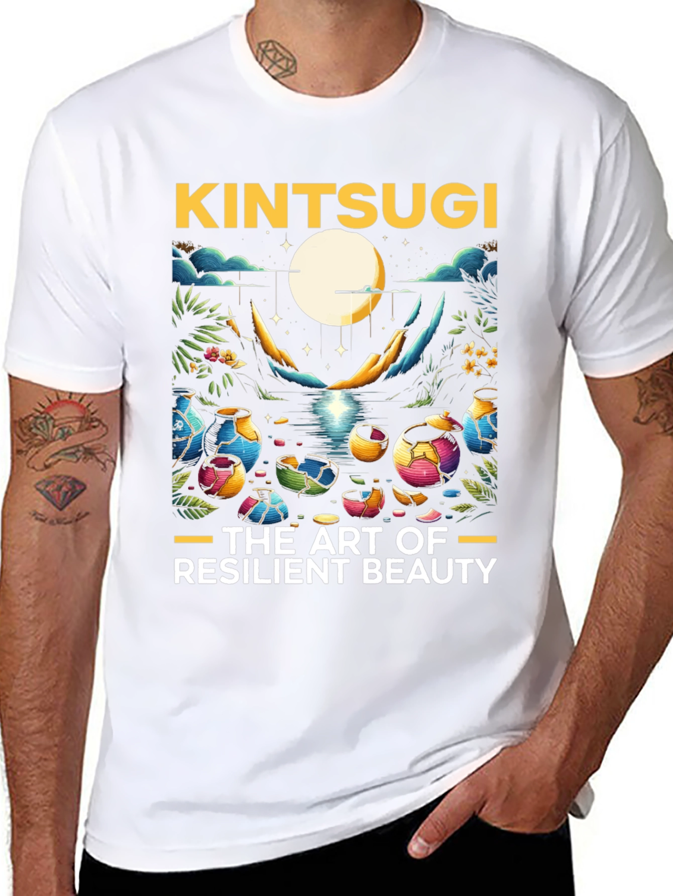 Kintsugi Art T-Shirt - Resilient Beauty