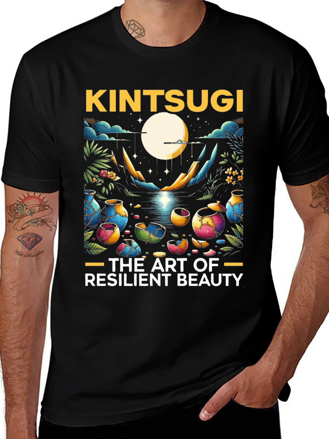 Kintsugi Art T-Shirt - Resilient Beauty
