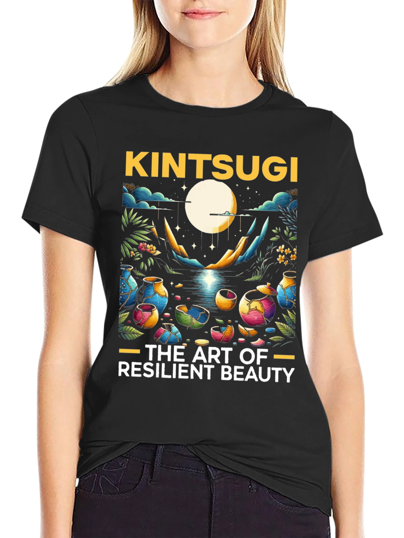 Kintsugi Art T-Shirt - Resilient Beauty