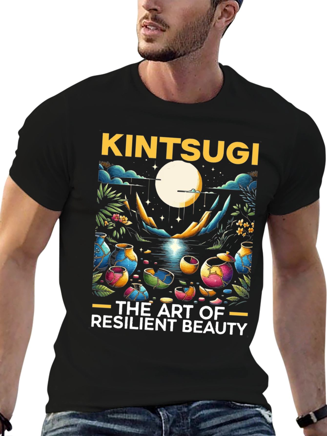 Kintsugi Art T-Shirt - Resilient Beauty