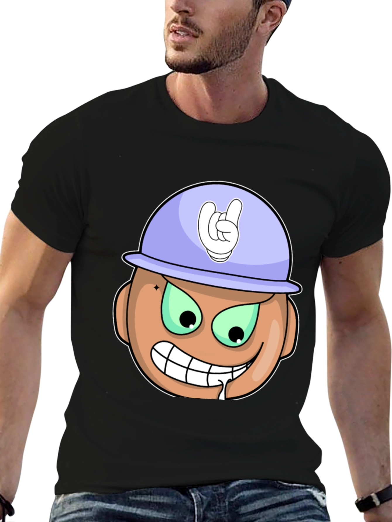 Cartoon Grinning Face T-Shirt