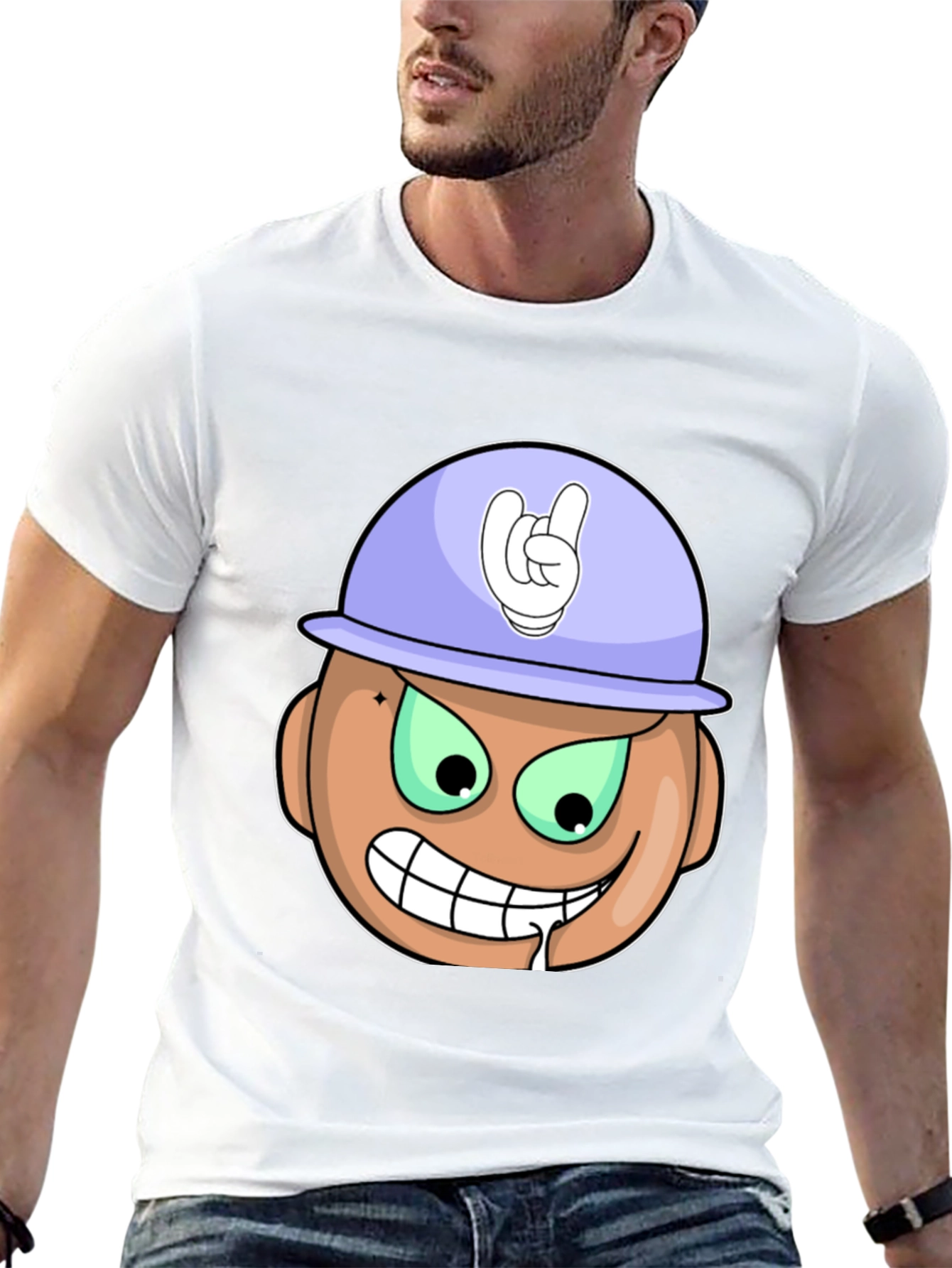 Cartoon Grinning Face T-Shirt