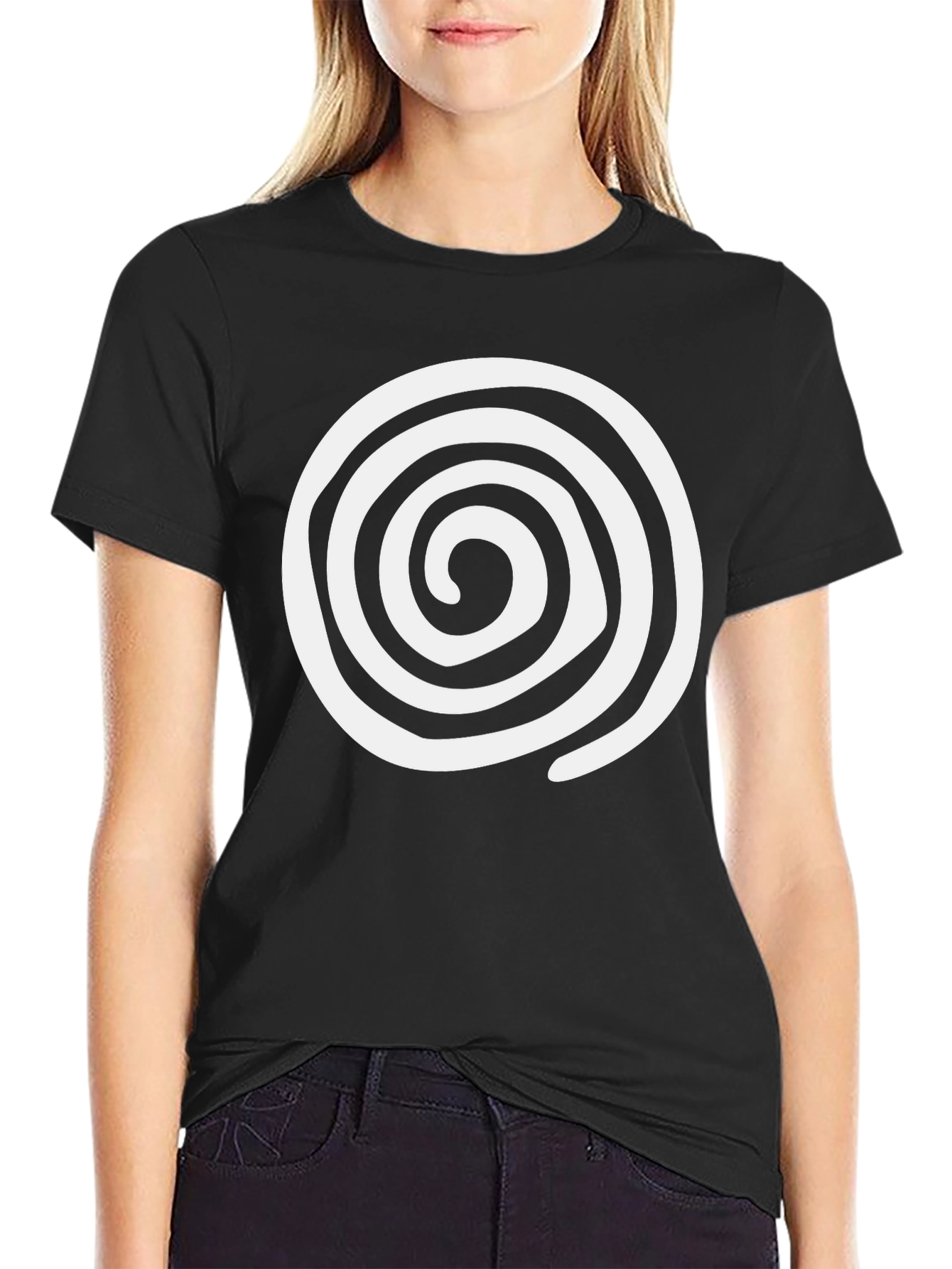Spiral Graphic Black T-Shirt - Casual Cotton Tee