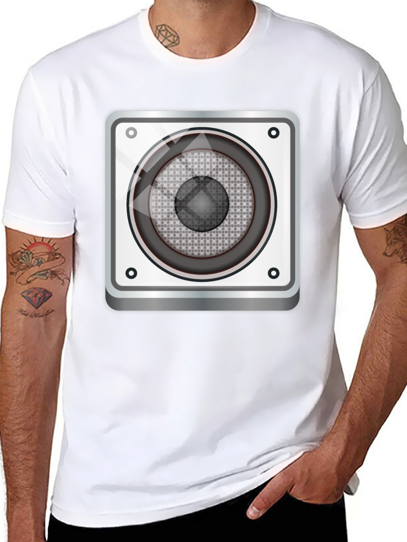 Speaker Graphic Tee - Black Cotton Blend
