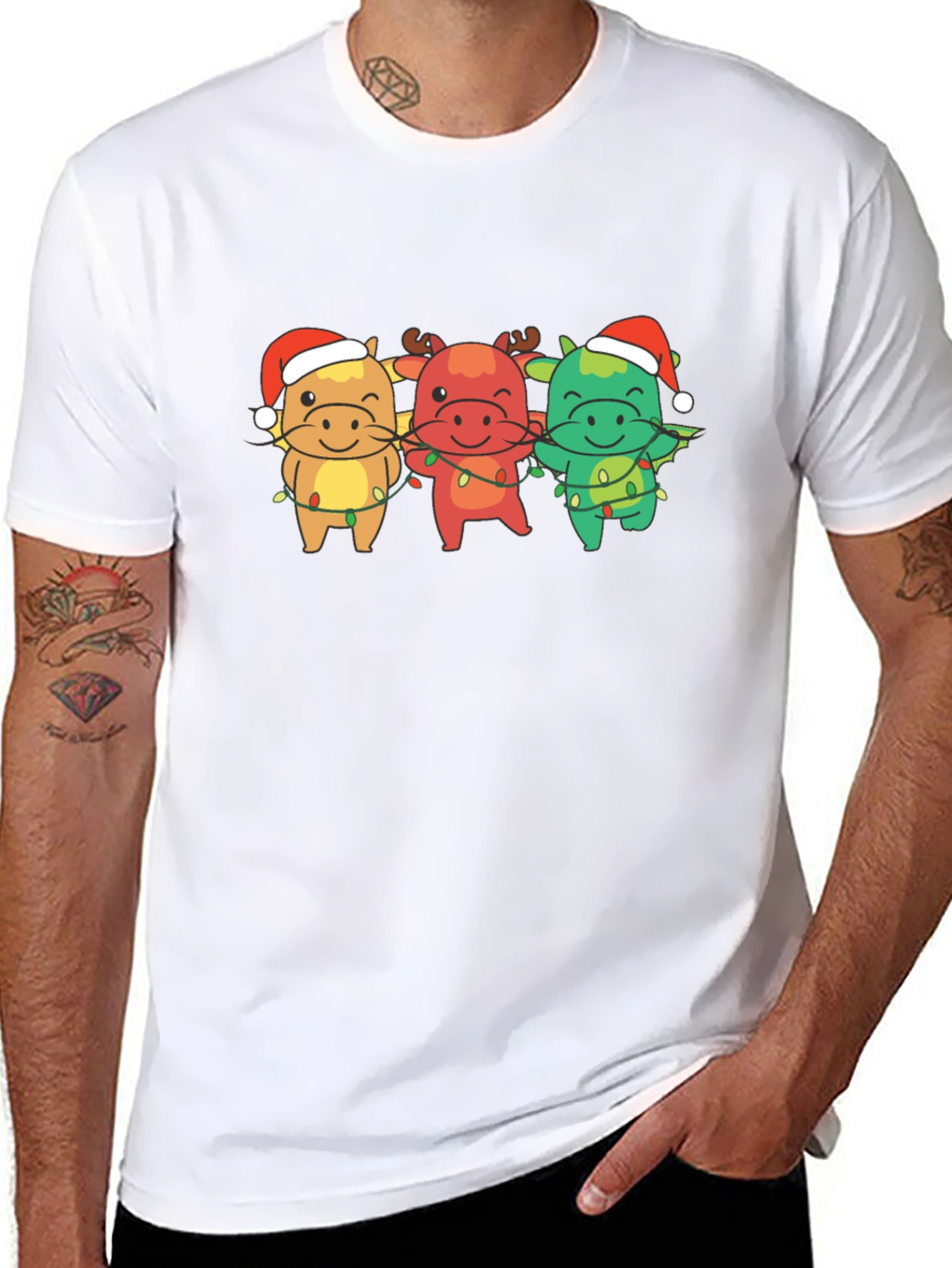 Festive Christmas Cows Graphic Tee