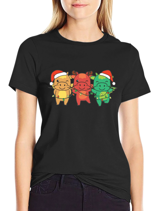 Festive Christmas Cows Graphic Tee