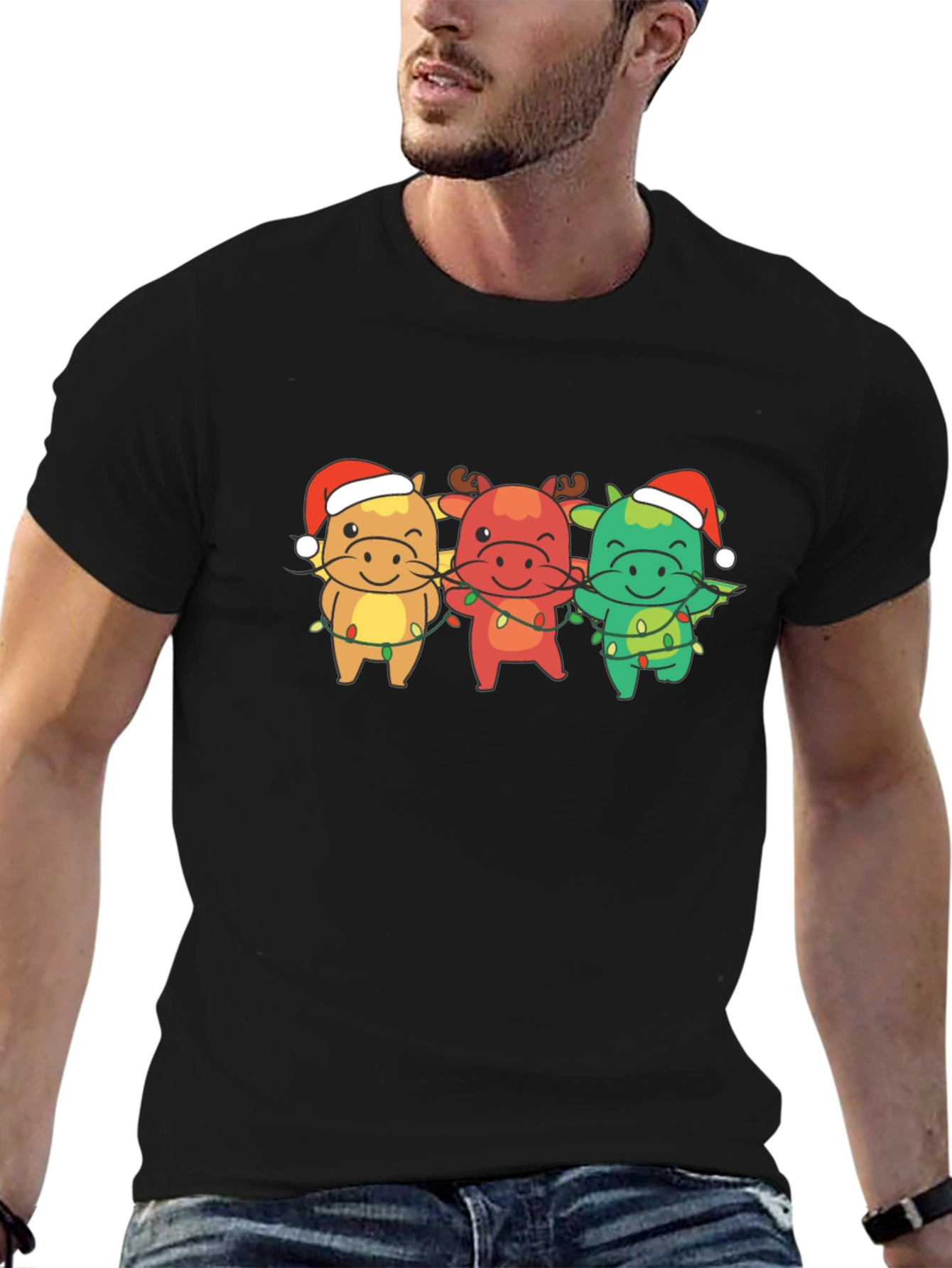 Festive Christmas Cows Graphic Tee