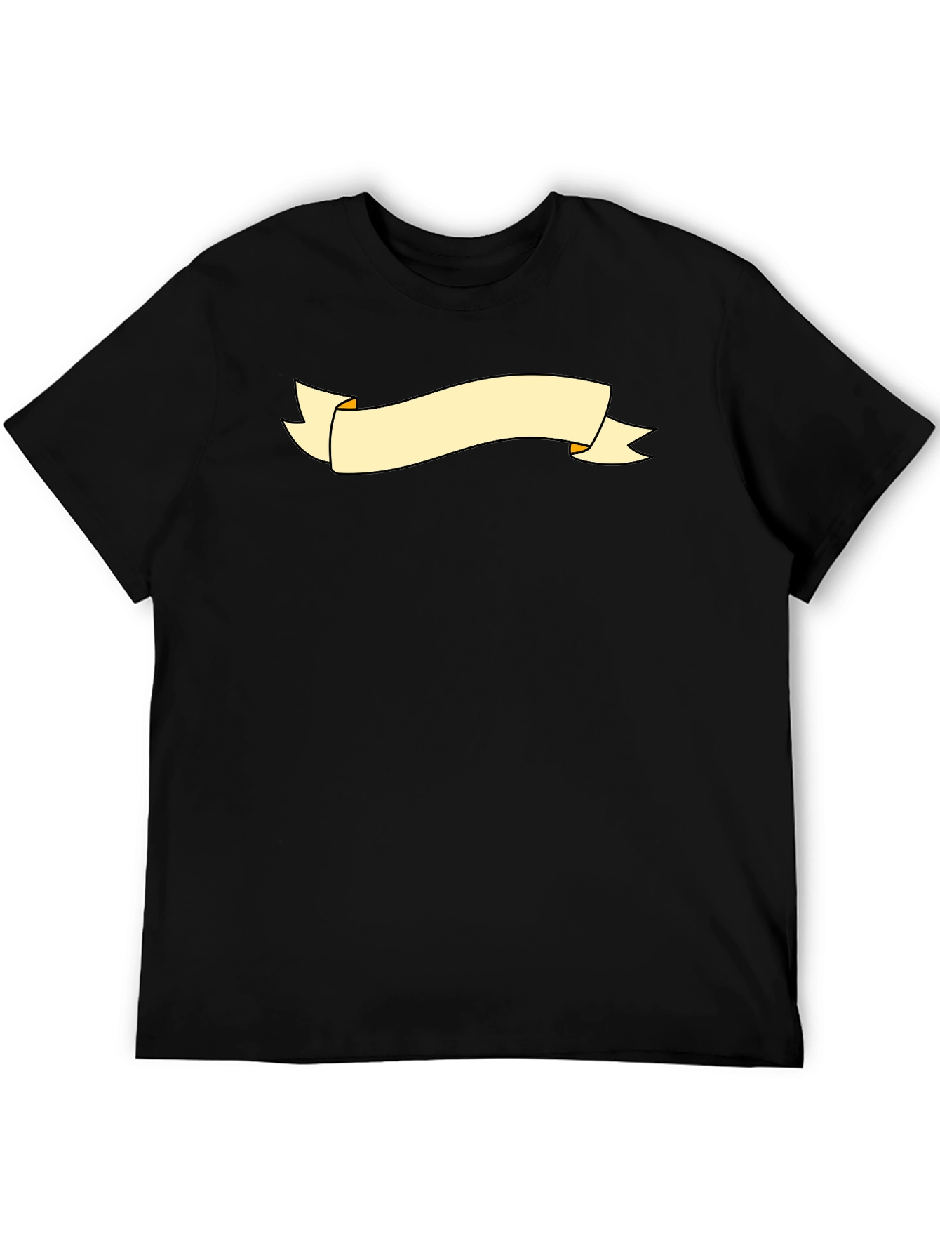 Black Graphic Tee with Banner Design
