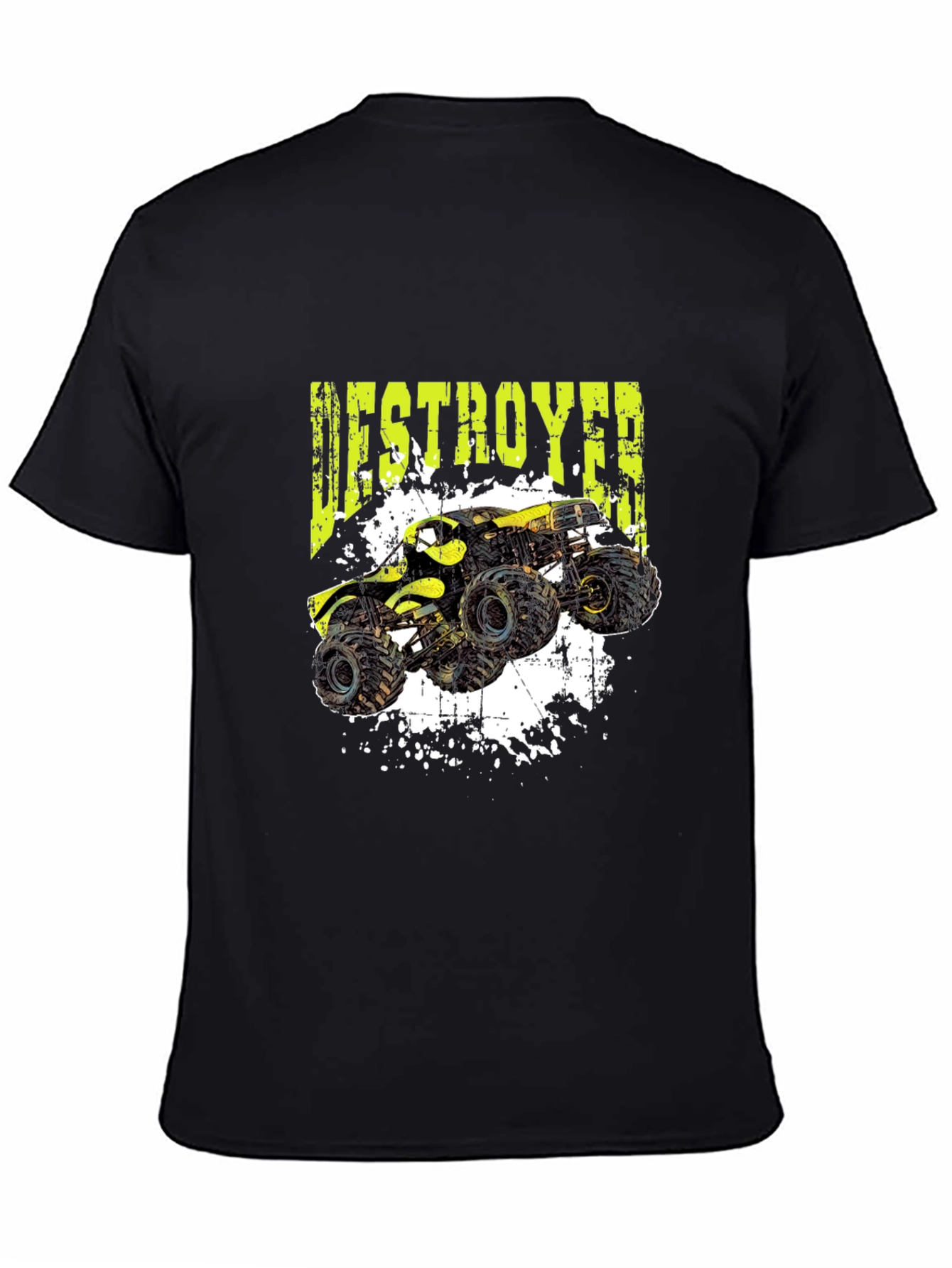 Monster Truck Destroyer Graphic T-Shirt - Black