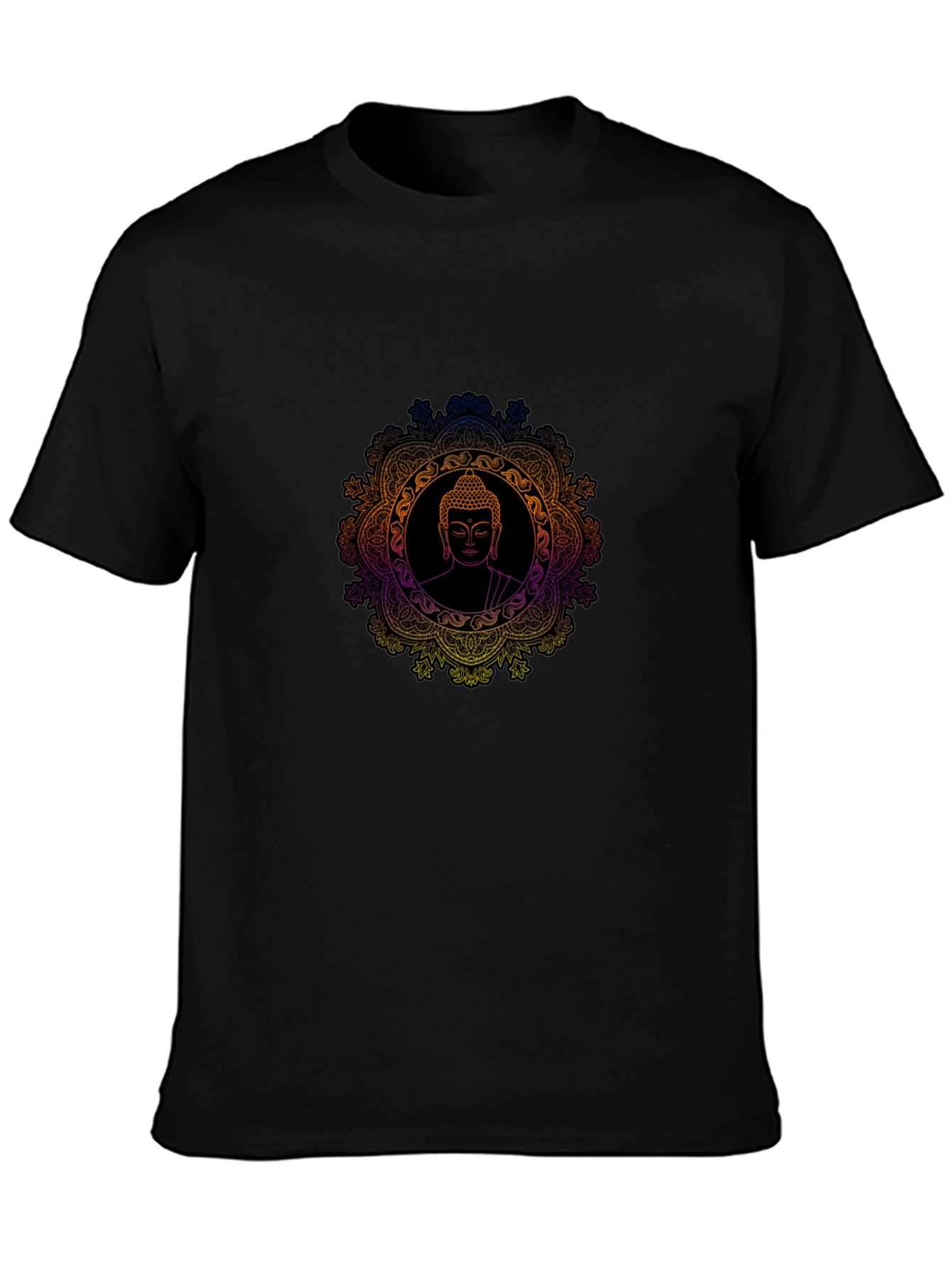 Buddha Mandala Graphic Black T-Shirt