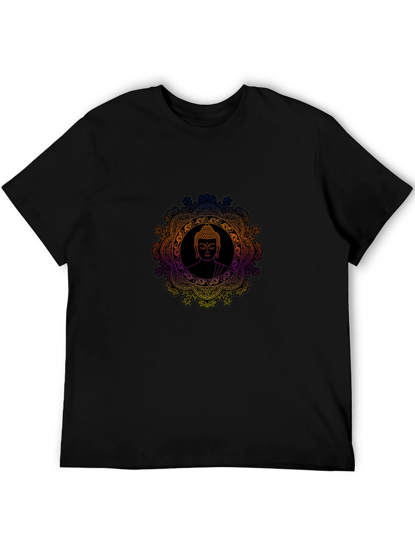 Buddha Mandala Graphic Black T-Shirt