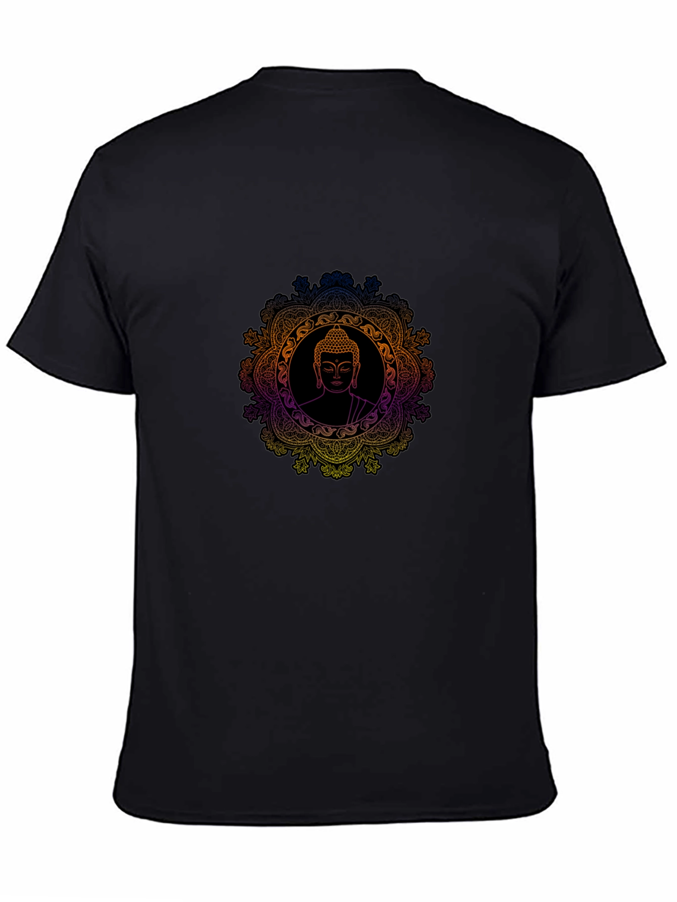 Buddha Mandala Graphic Black T-Shirt