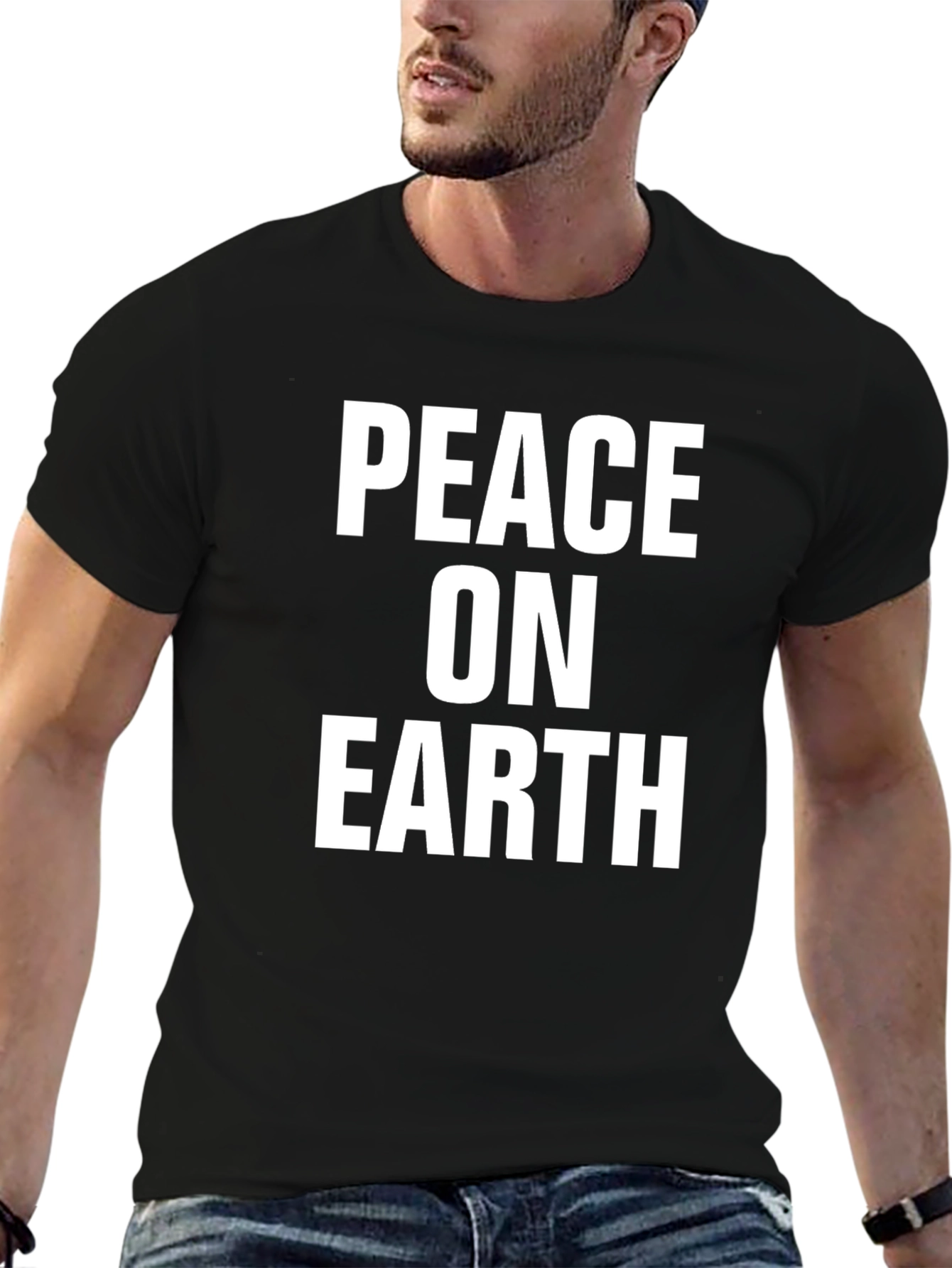 Peace On Earth Graphic Tee - Black T-Shirt