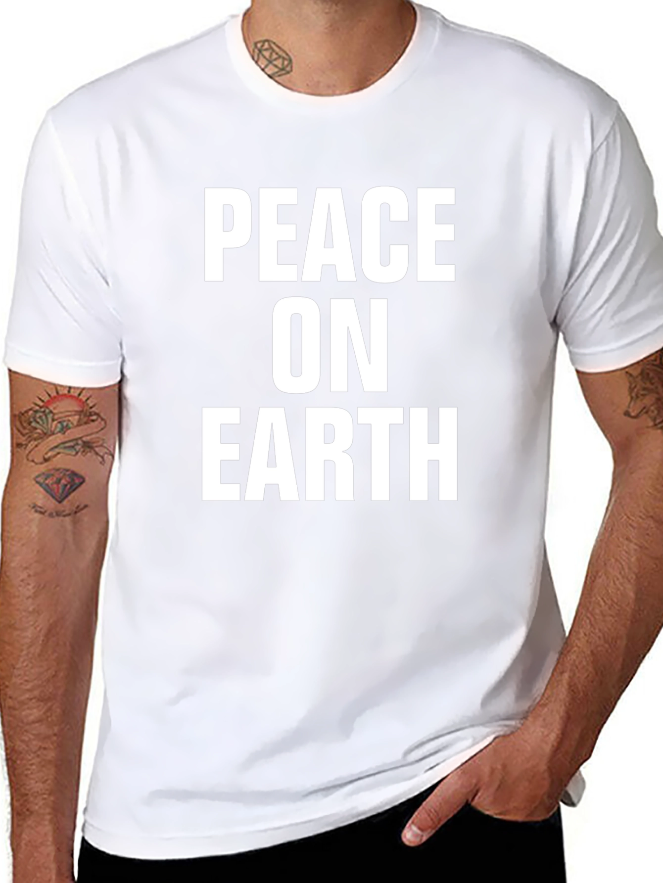Peace On Earth Graphic Tee - Black T-Shirt