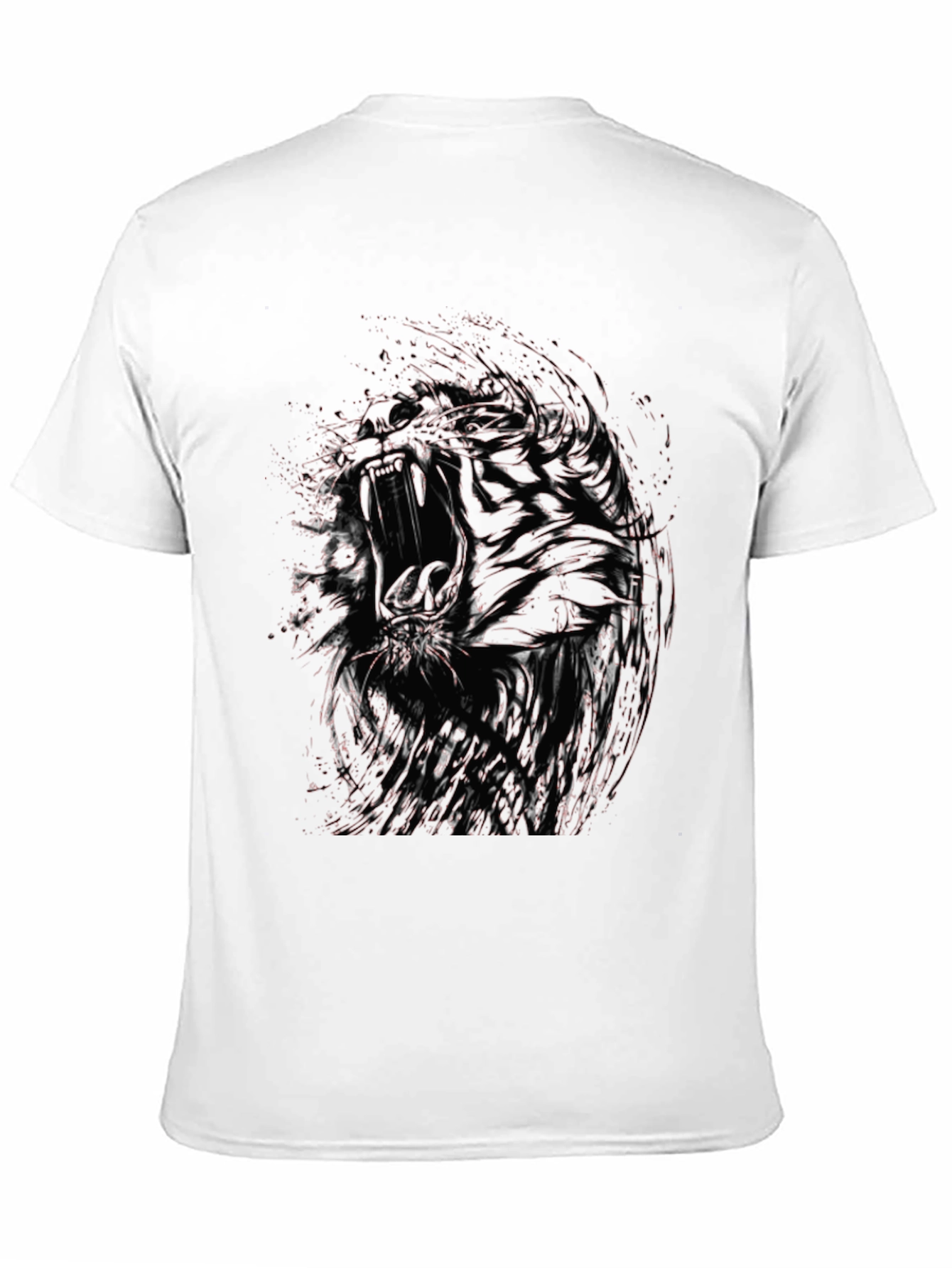 Abstract Graphic Print Black Crew Neck T-Shirt