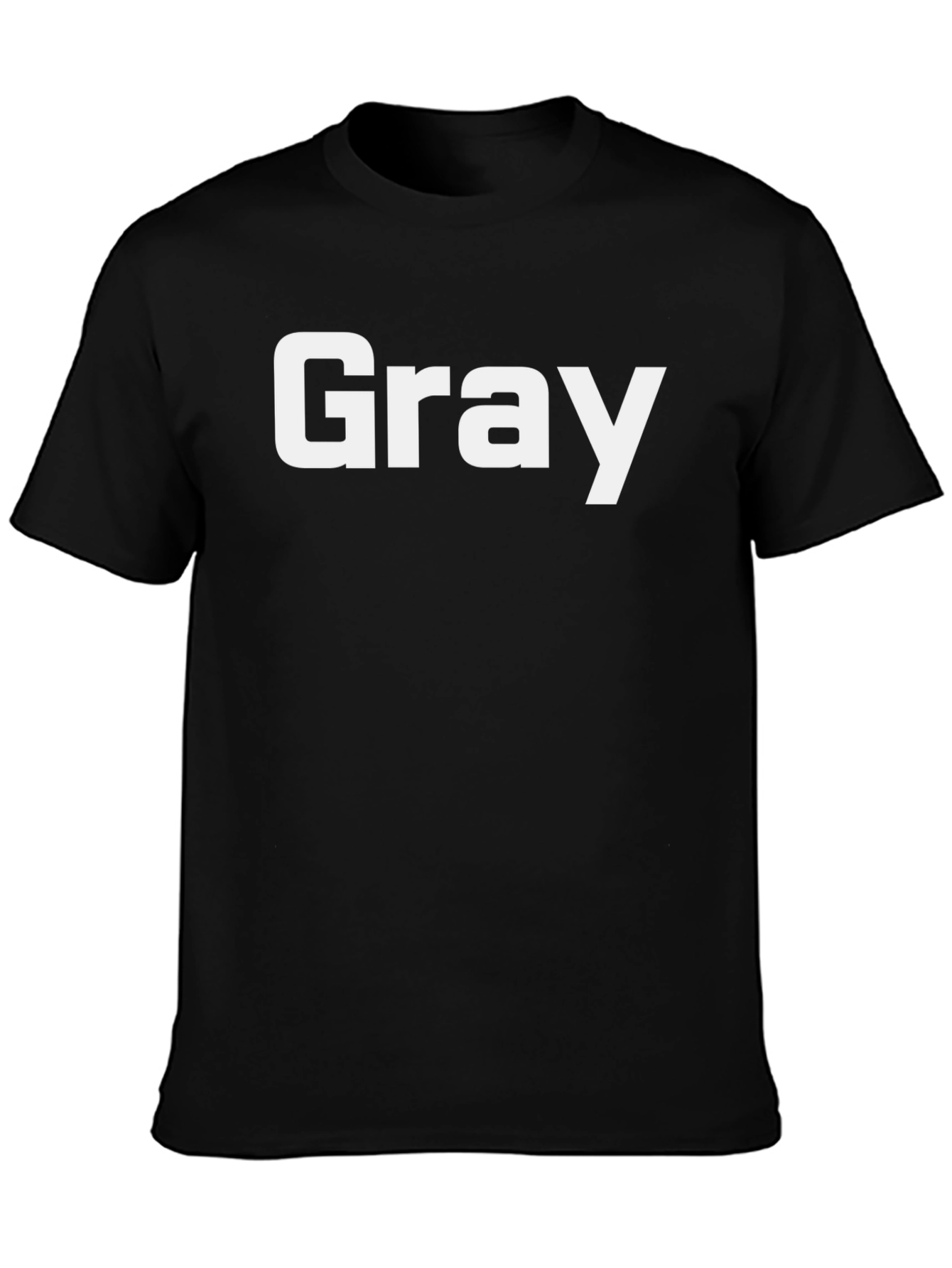 Gray Text Black T-Shirt
