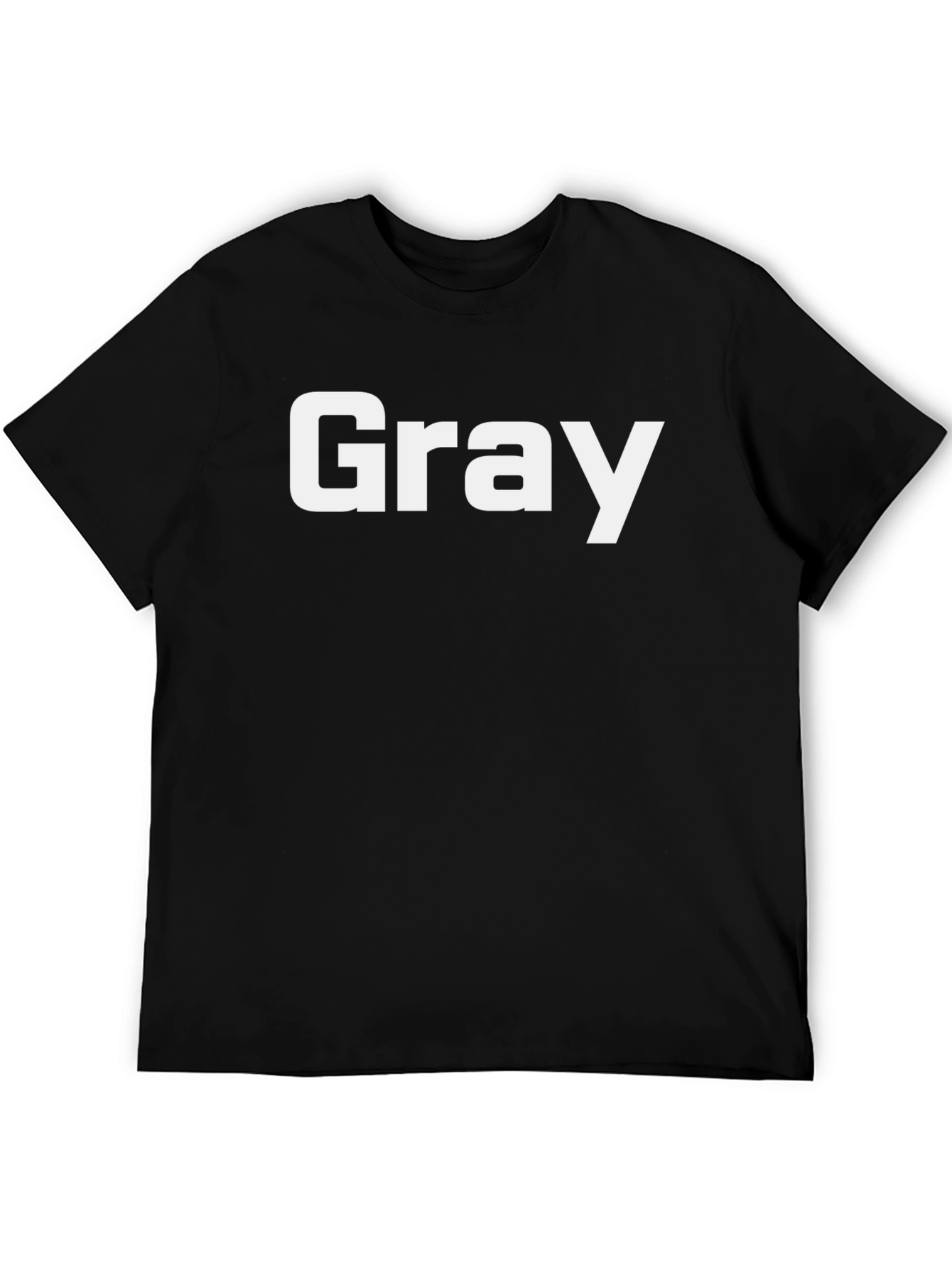 Gray Text Black T-Shirt