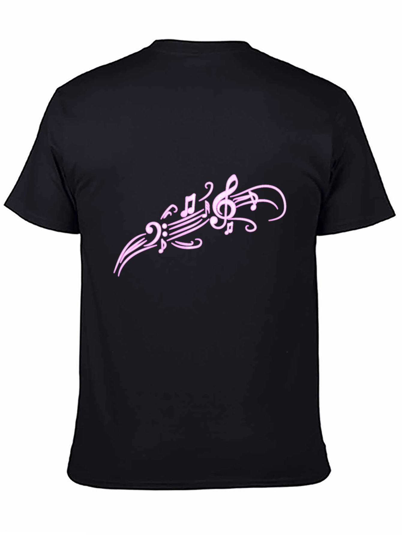 Musical Note Graphic Tee - Trendy Black T-Shirt