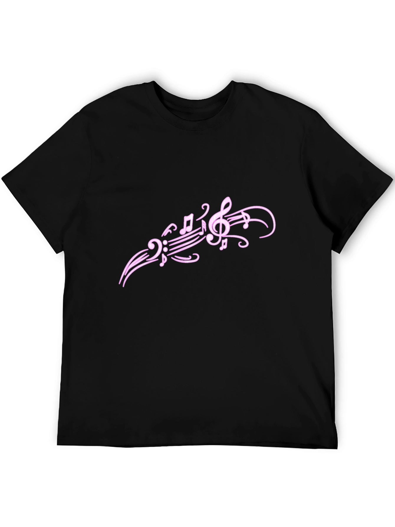 Musical Note Graphic Tee - Trendy Black T-Shirt