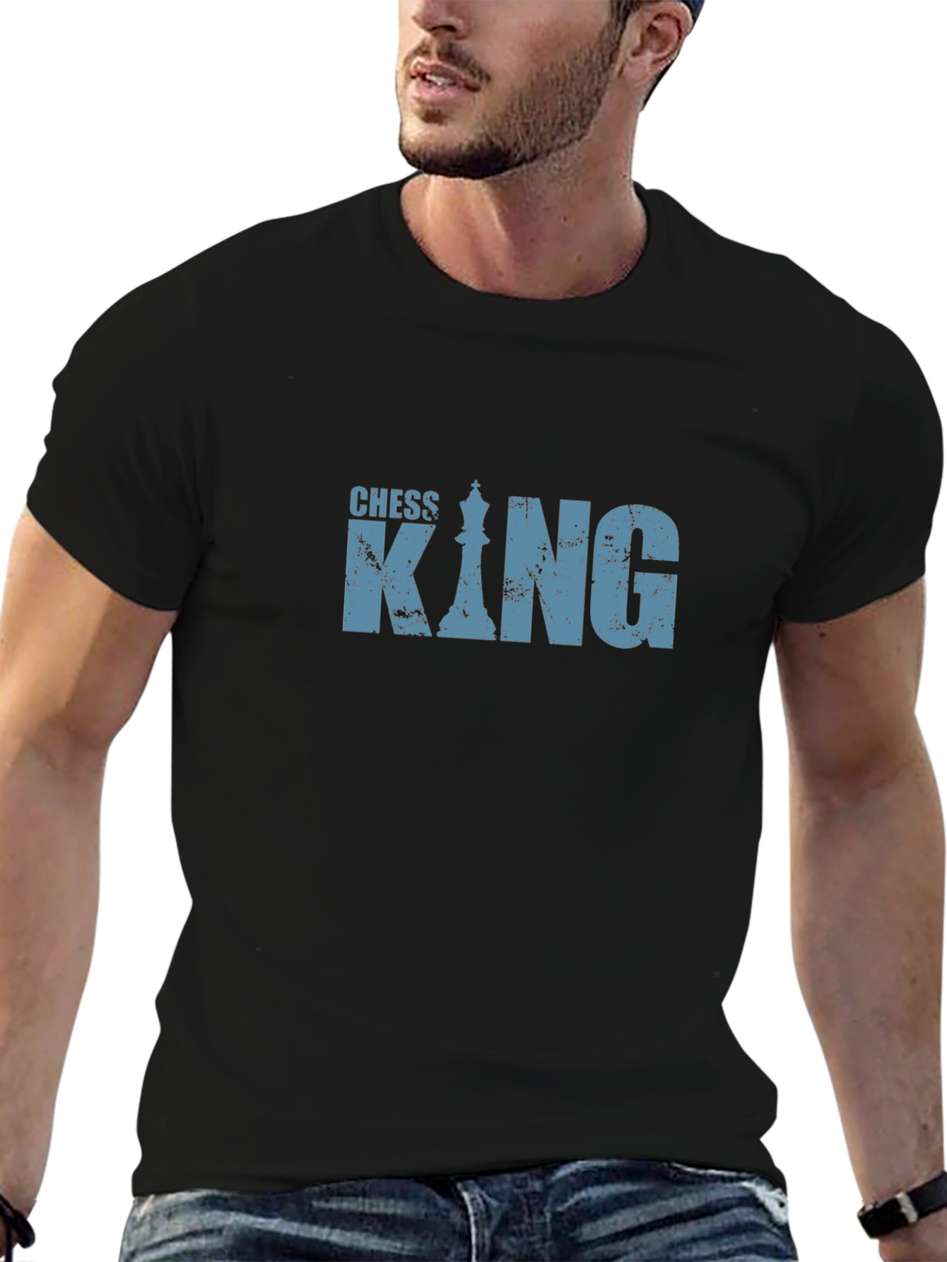 Chess King Graphic T-Shirt - Black Cotton Tee