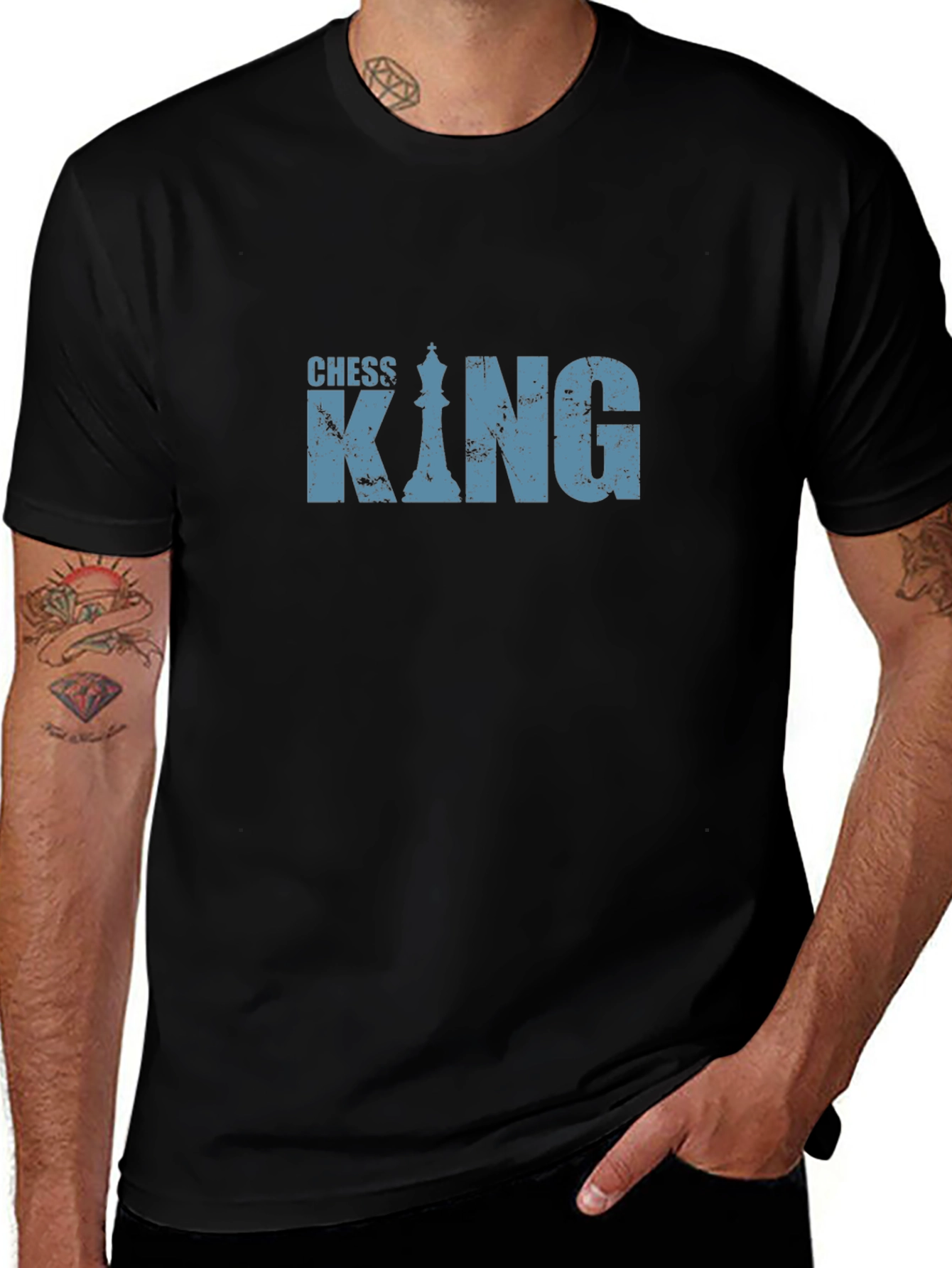 Chess King Graphic T-Shirt - Black Cotton Tee