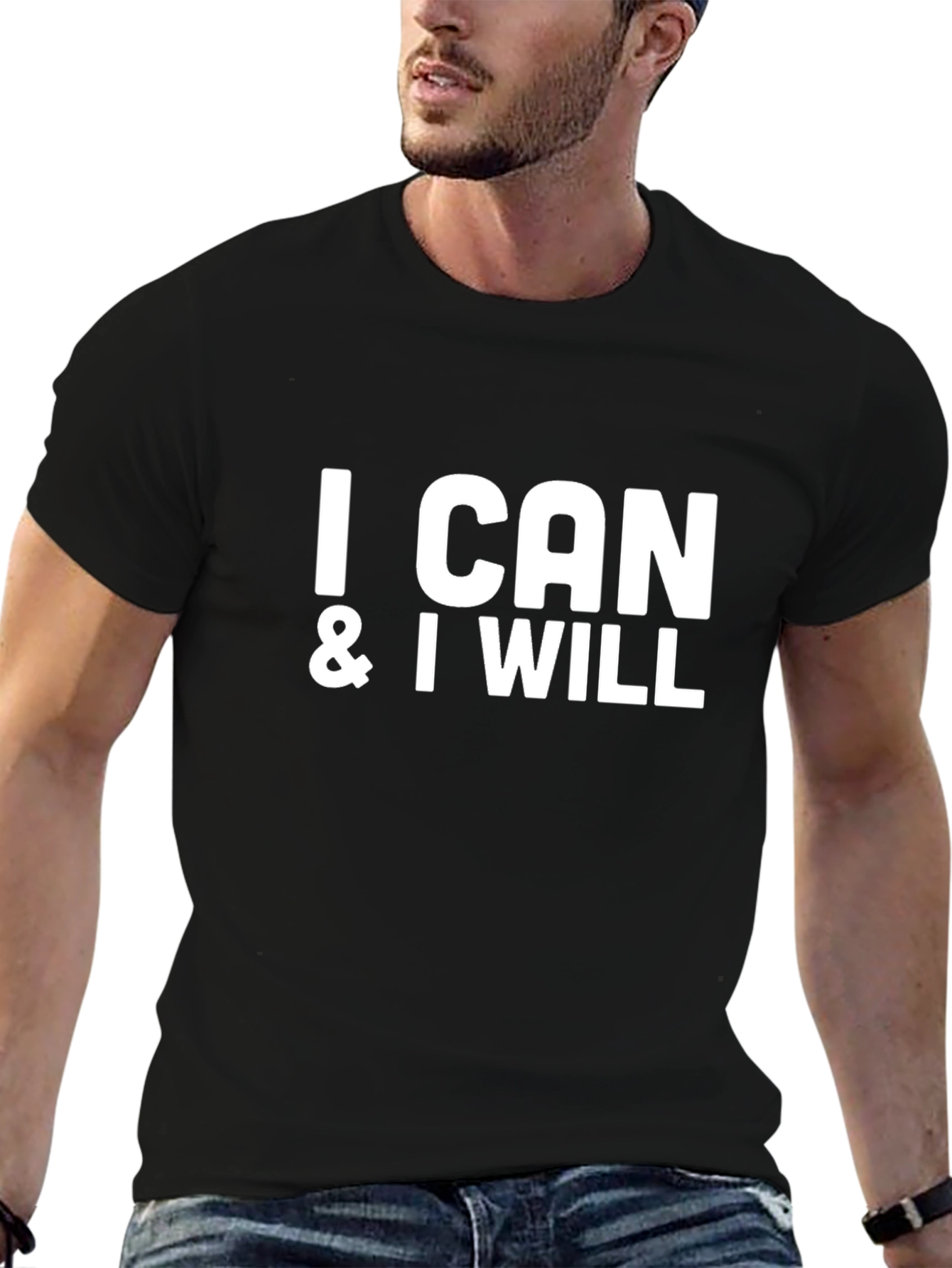 Motivational I Can & I Will Black T-Shirt