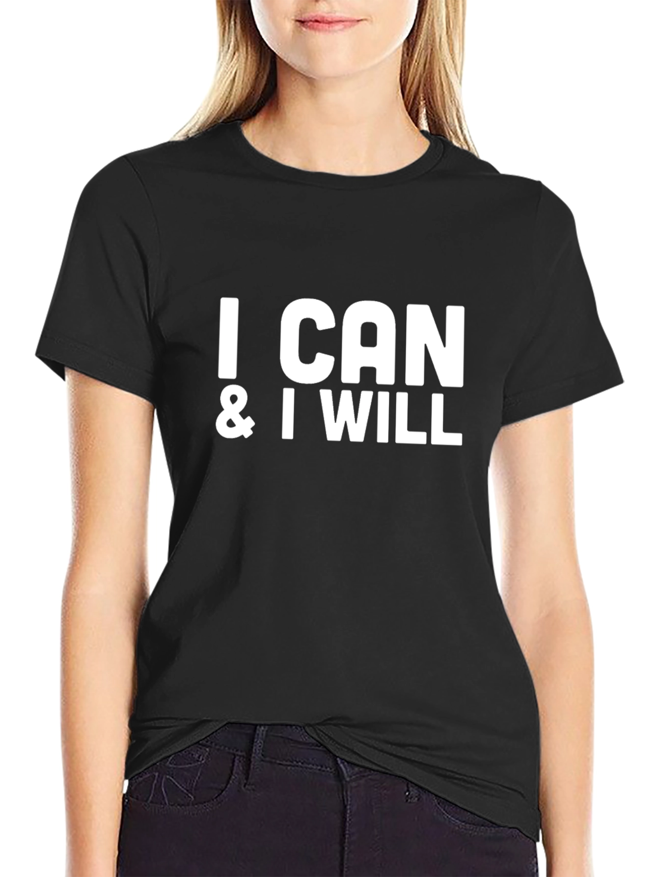 Motivational I Can & I Will Black T-Shirt