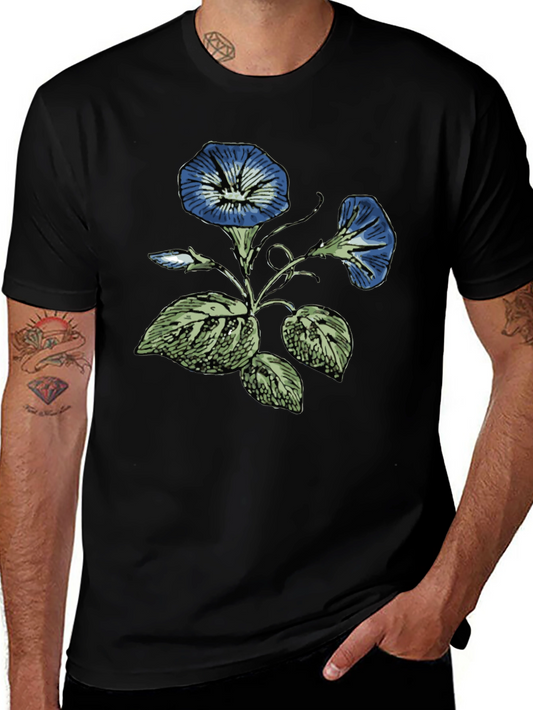 Botanical Blue Flowers Graphic T-Shirt