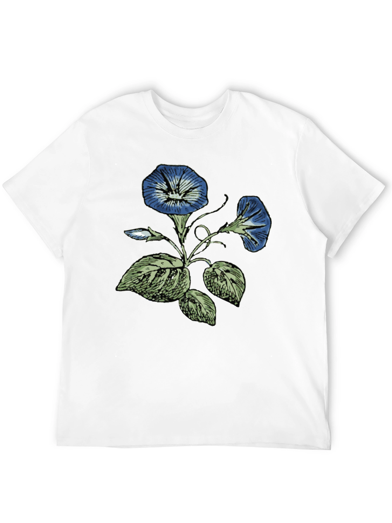 Botanical Blue Flowers Graphic T-Shirt