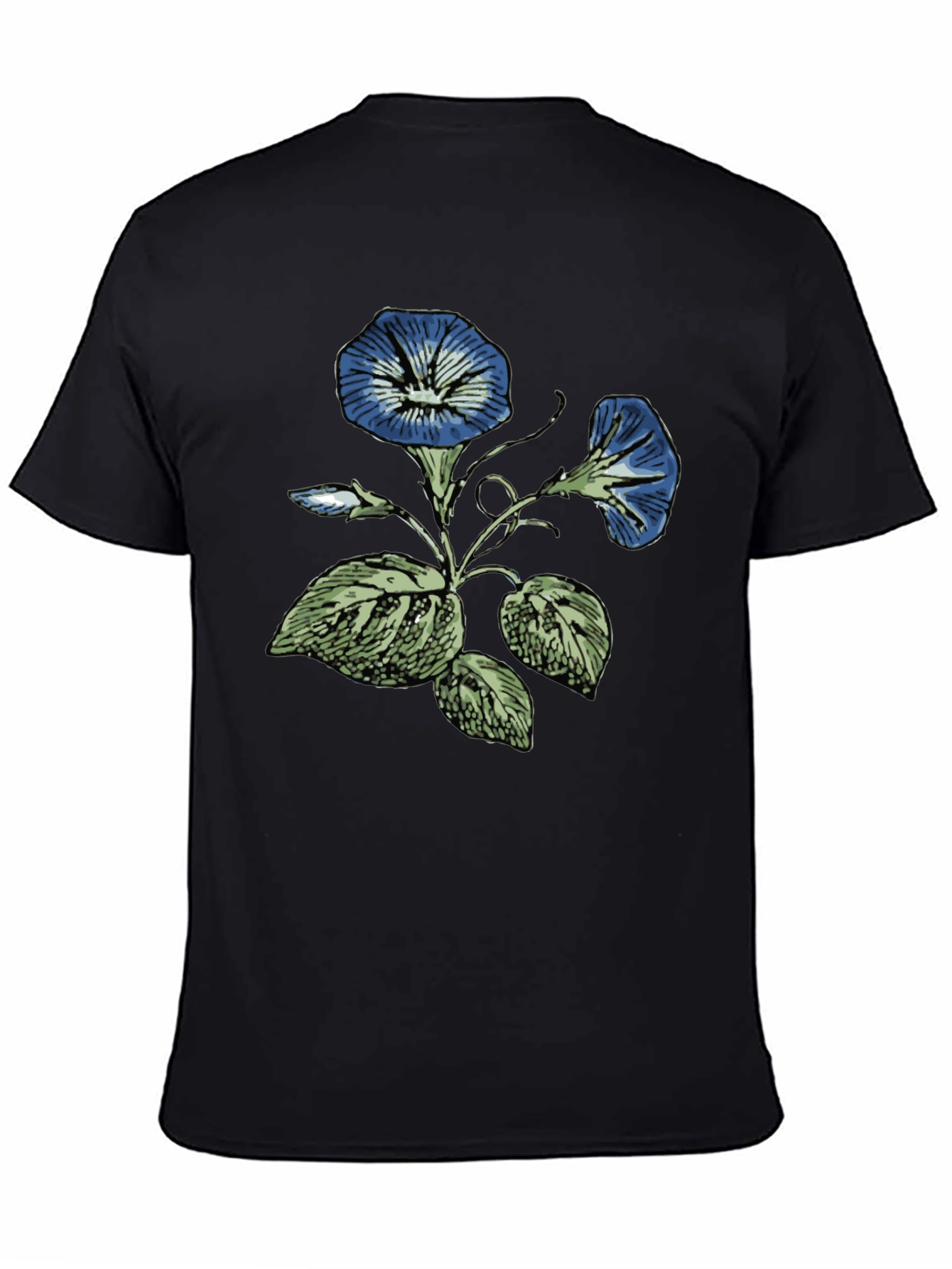 Botanical Blue Flowers Graphic T-Shirt