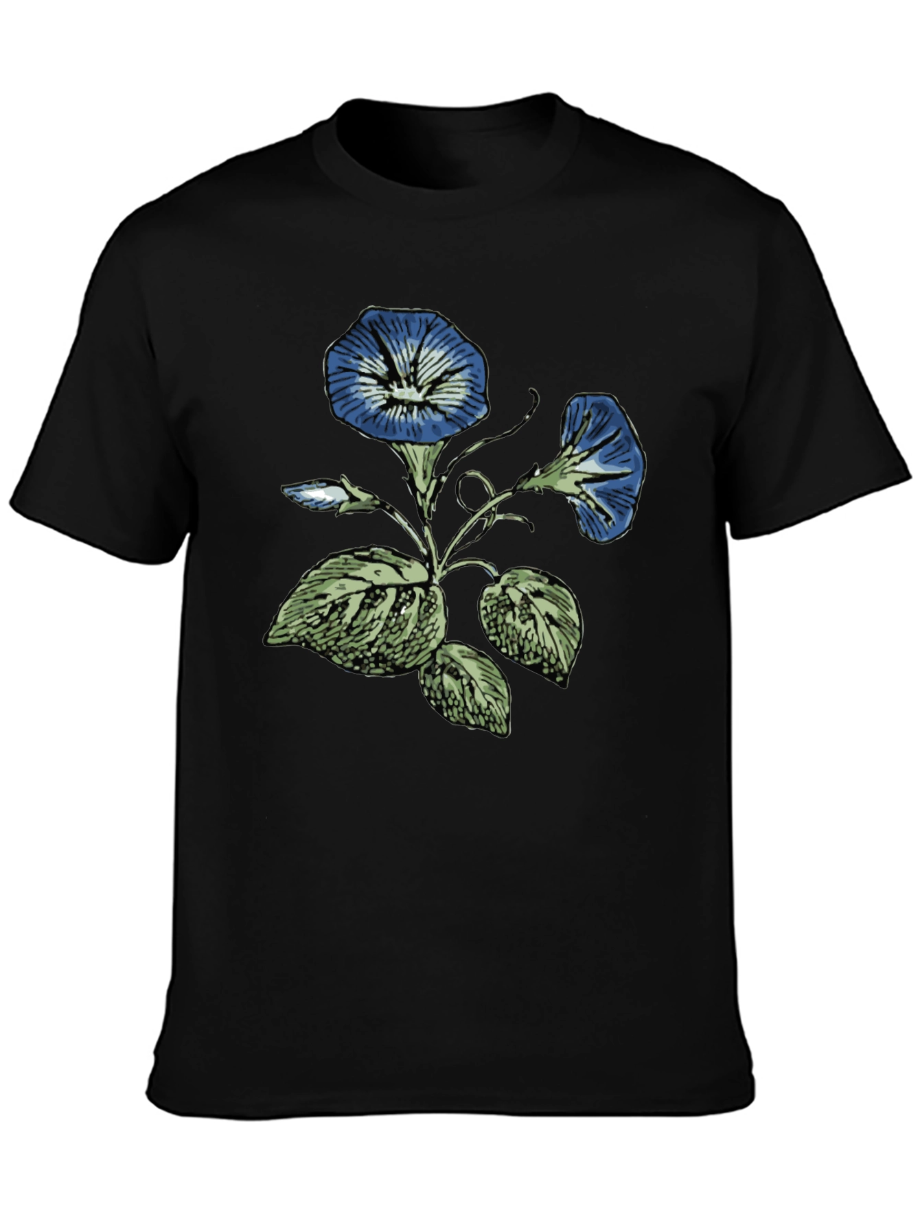Botanical Blue Flowers Graphic T-Shirt