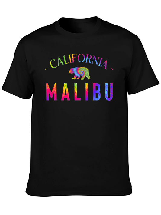 California Malibu Rainbow Bear Graphic Tee