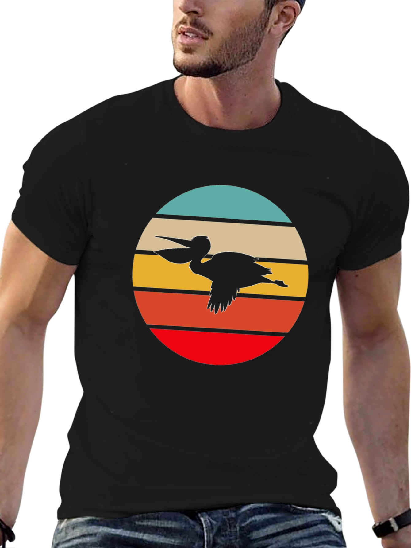 Retro Pelican T-Shirt - Coastal Cool Design