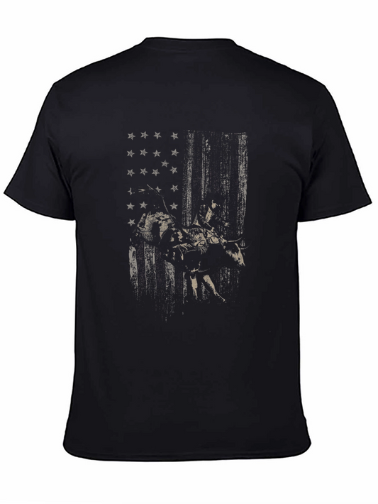 American Flag Bull Rider Graphic Tee