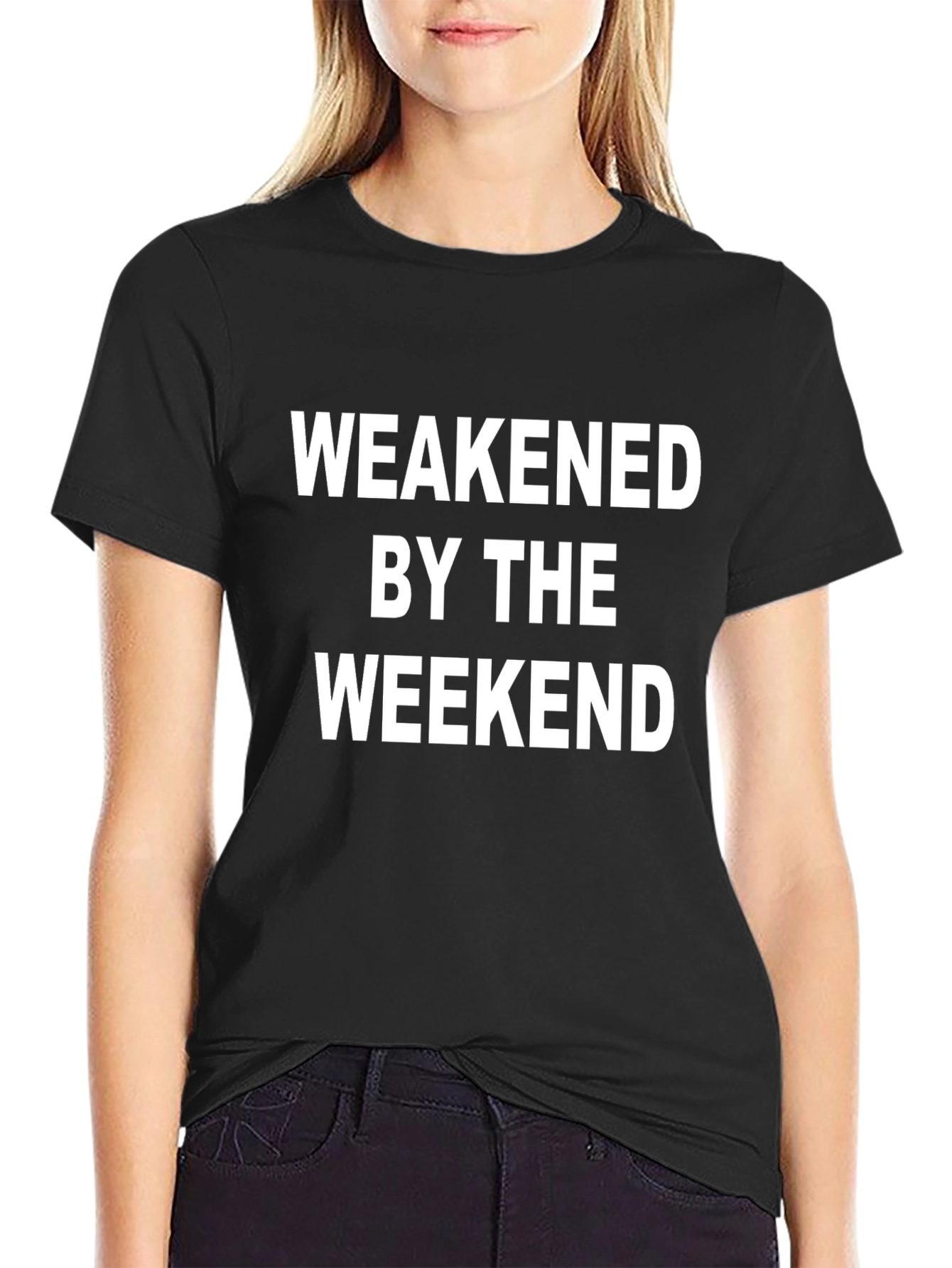 Weakened by the Weekend Graphic Tee - Black