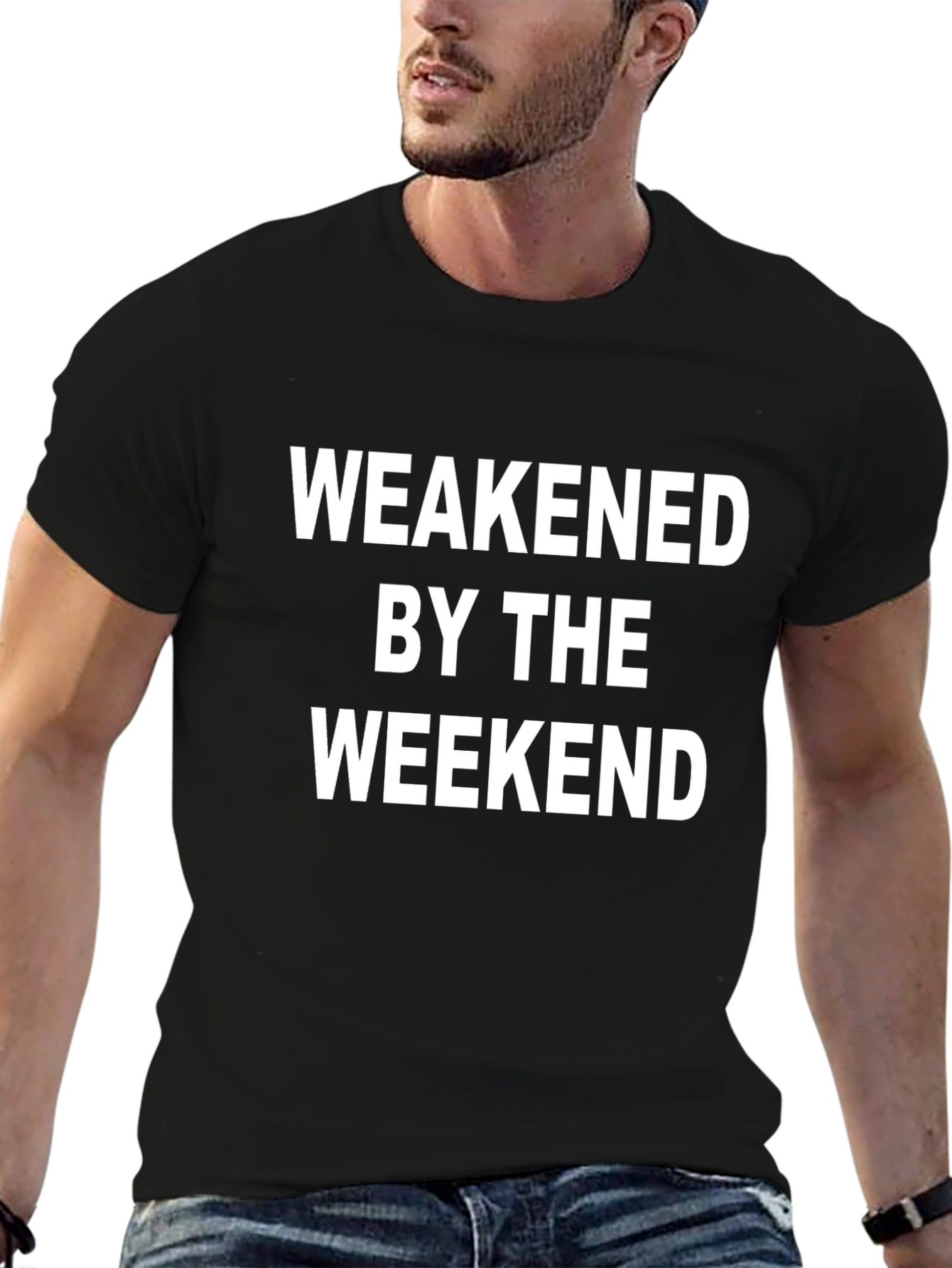 Weakened by the Weekend Graphic Tee - Black