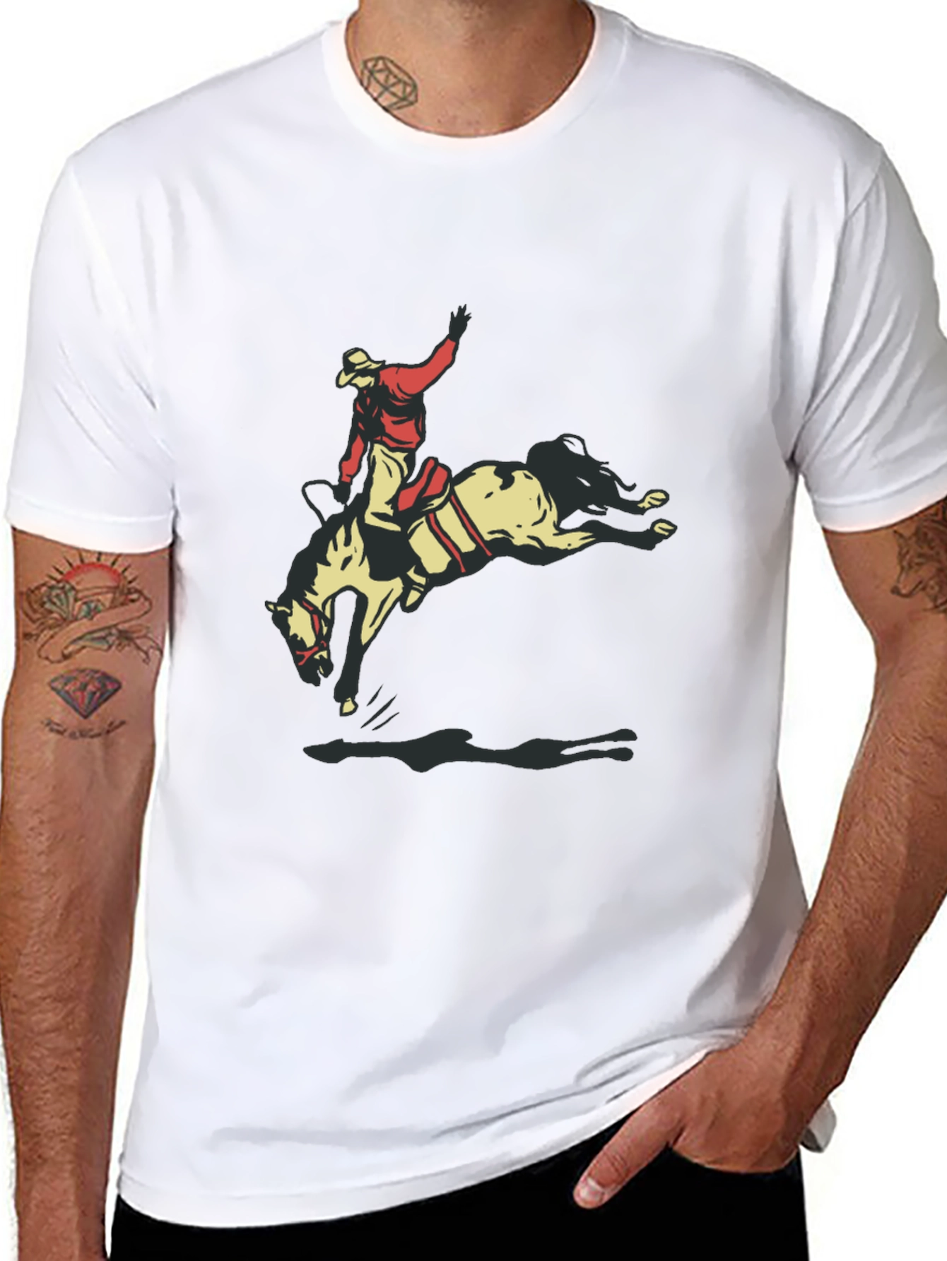 Rodeo Rider Graphic Tee - Black Casual T-Shirt