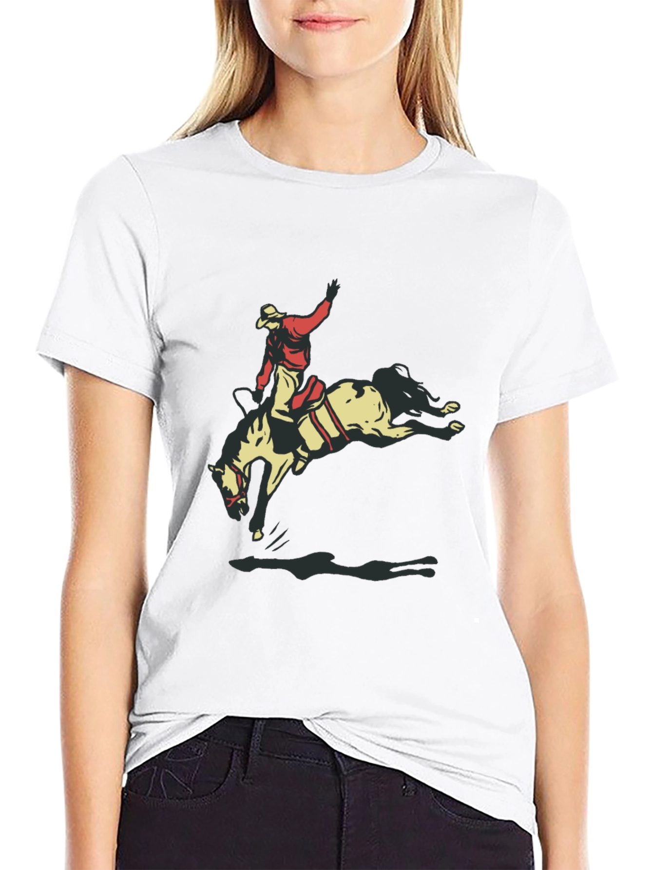Rodeo Rider Graphic Tee - Black Casual T-Shirt