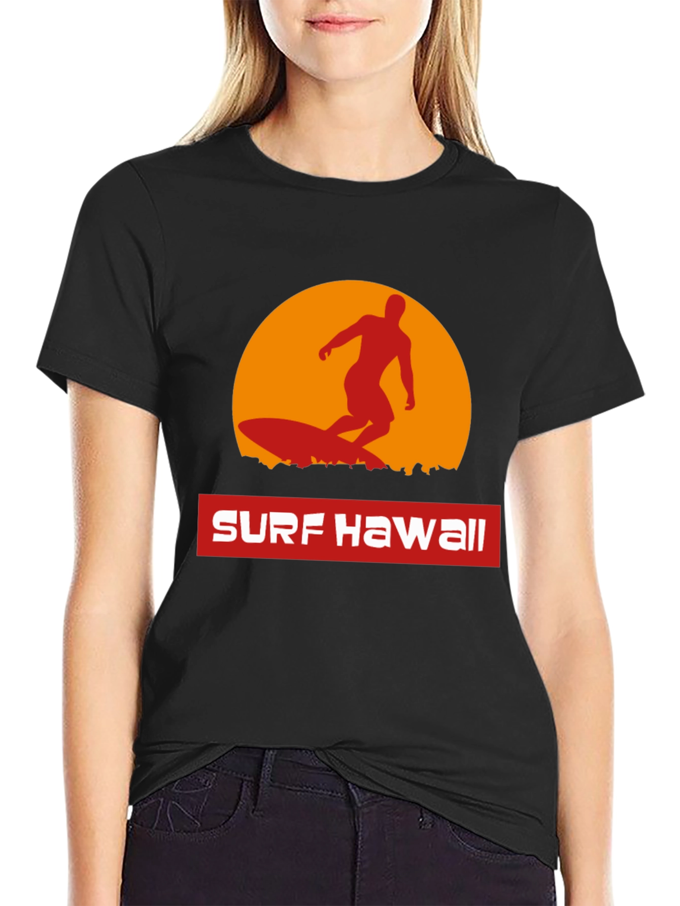 Surf Hawaii T-Shirt - Retro Sunset Surfer Tee