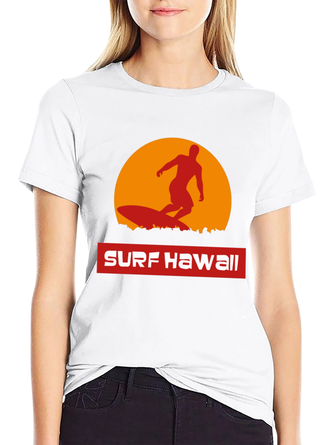 Surf Hawaii T-Shirt - Retro Sunset Surfer Tee