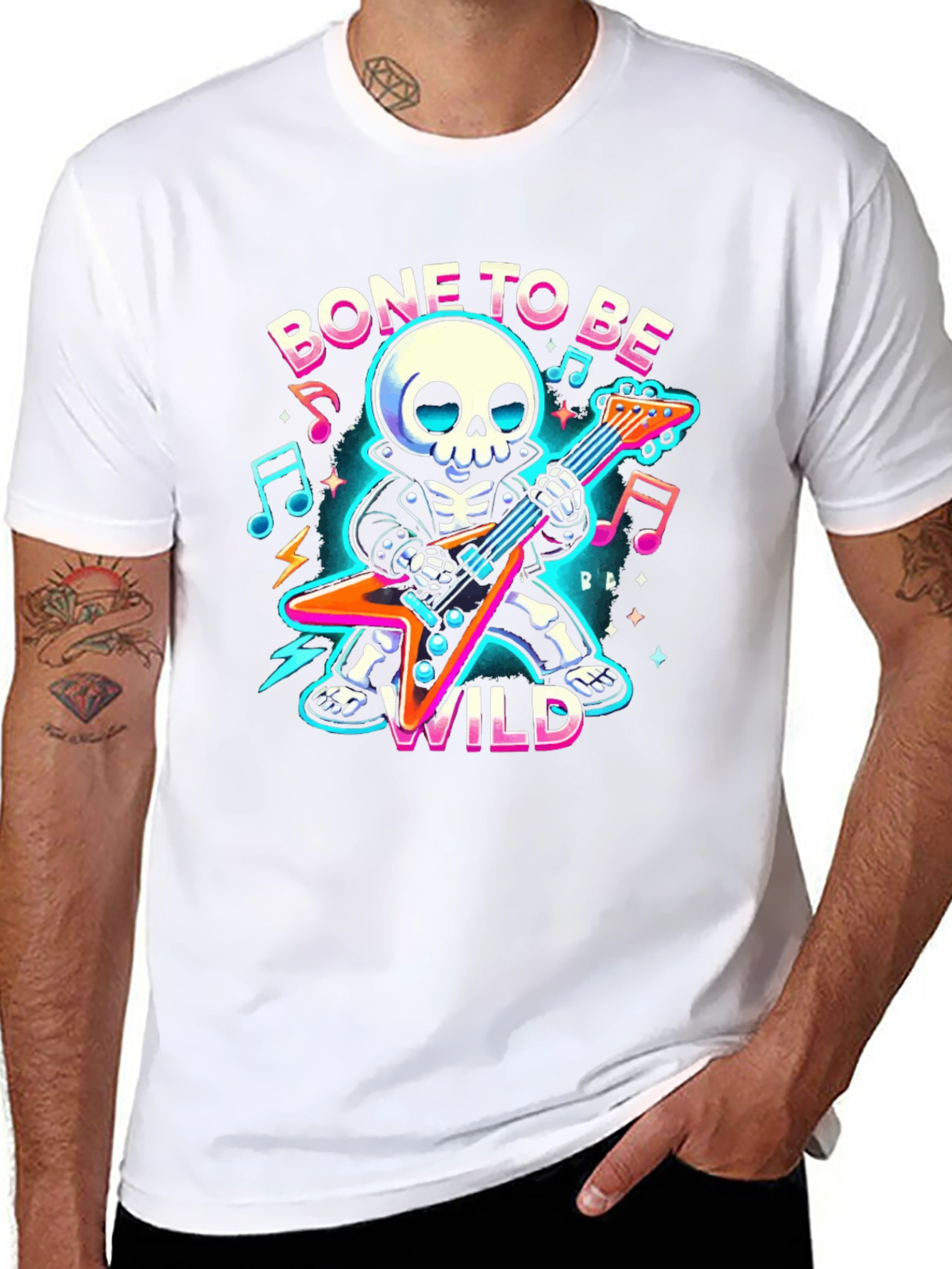 Bone to Be Wild Skeleton Guitarist T-Shirt