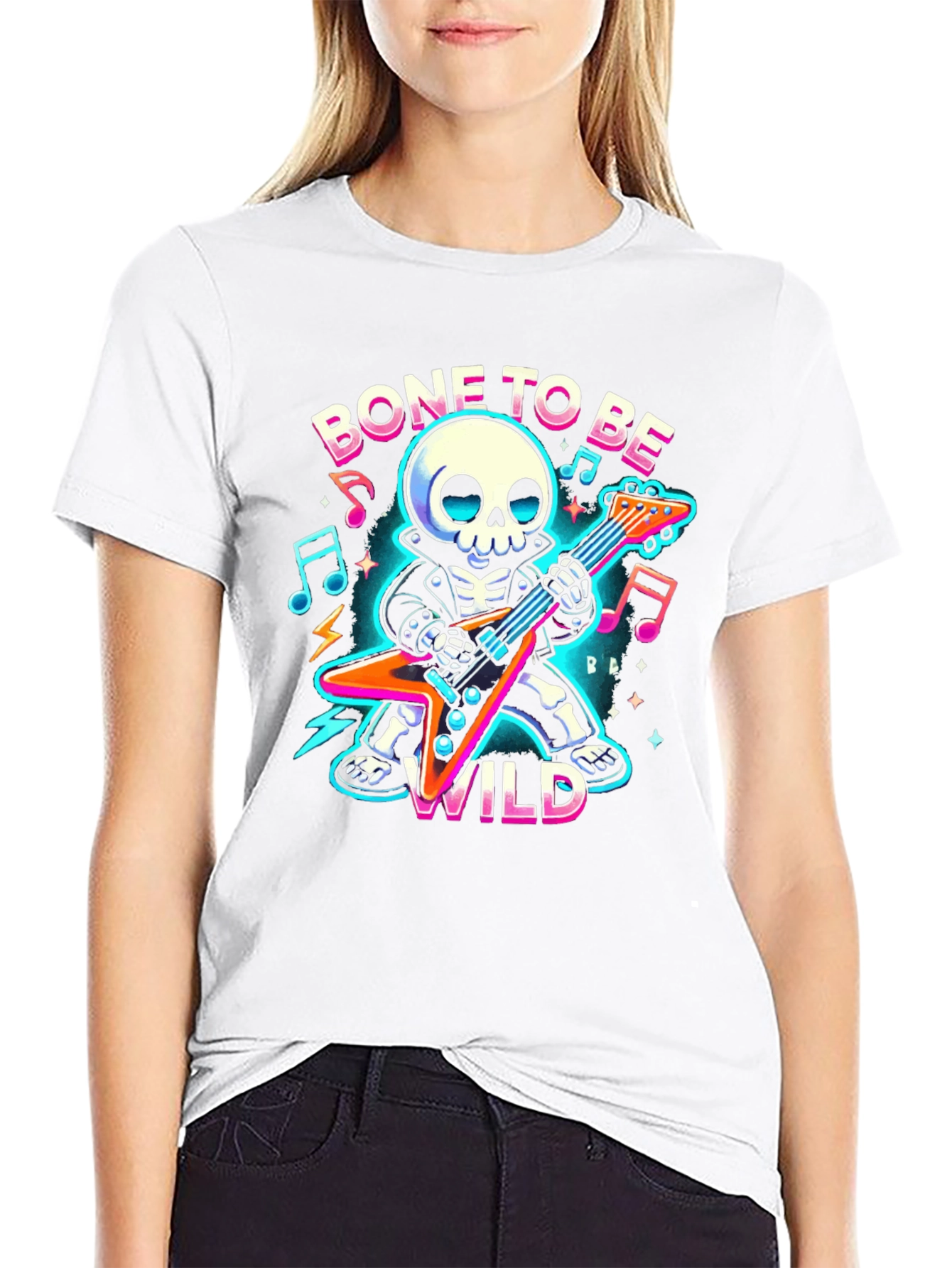 Bone to Be Wild Skeleton Guitarist T-Shirt